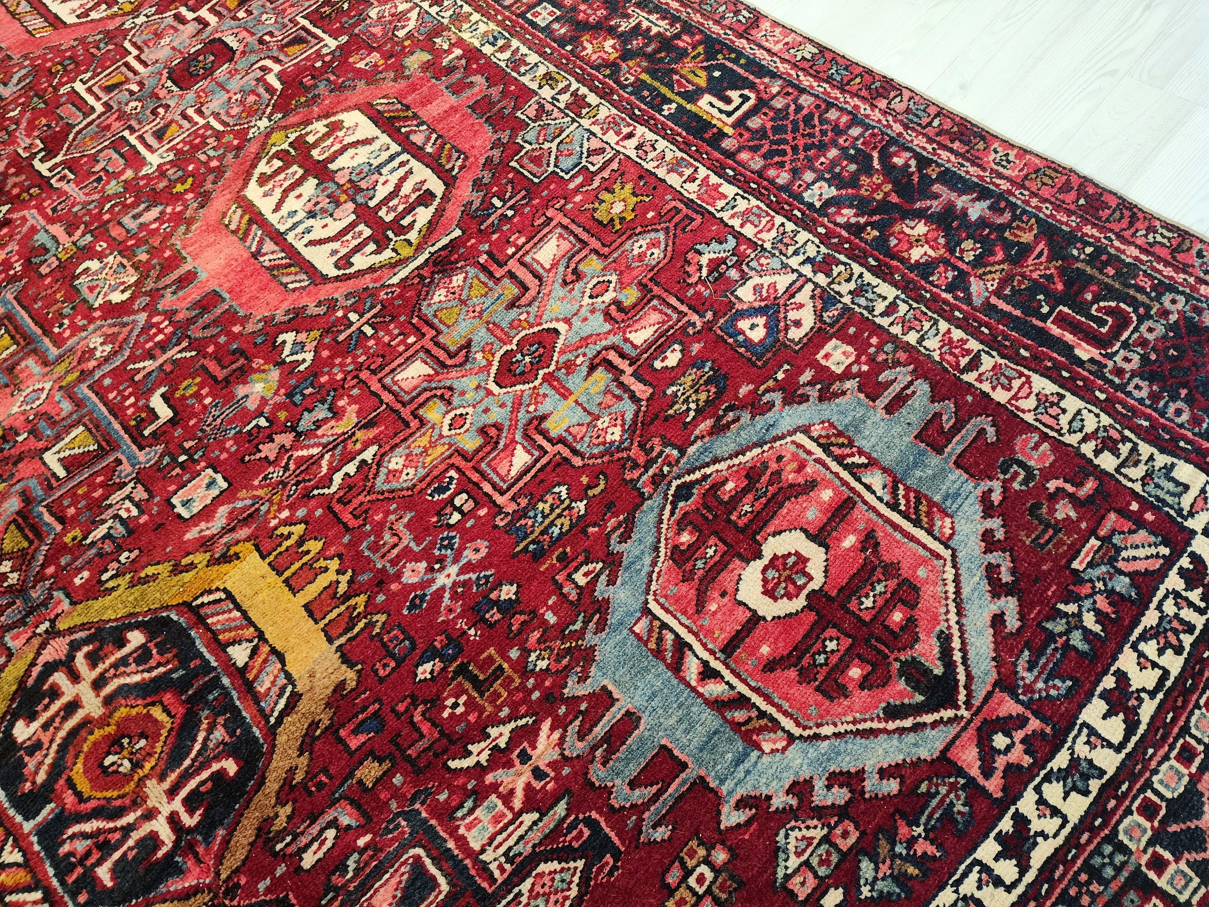 vintage Anatolian Wool Large Area Rug — in setting