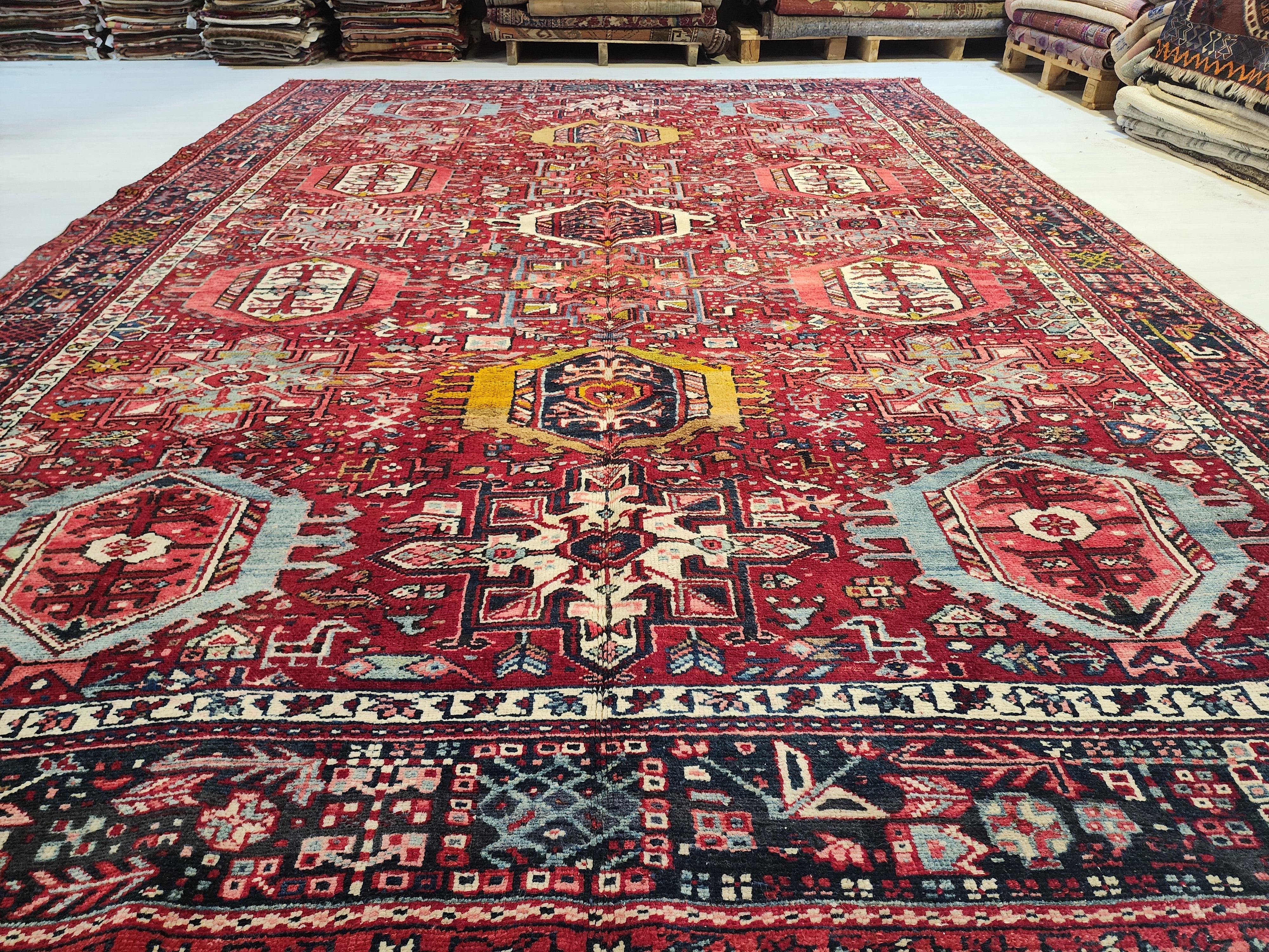 vintage Anatolian Wool Large Area Rug — corner detail