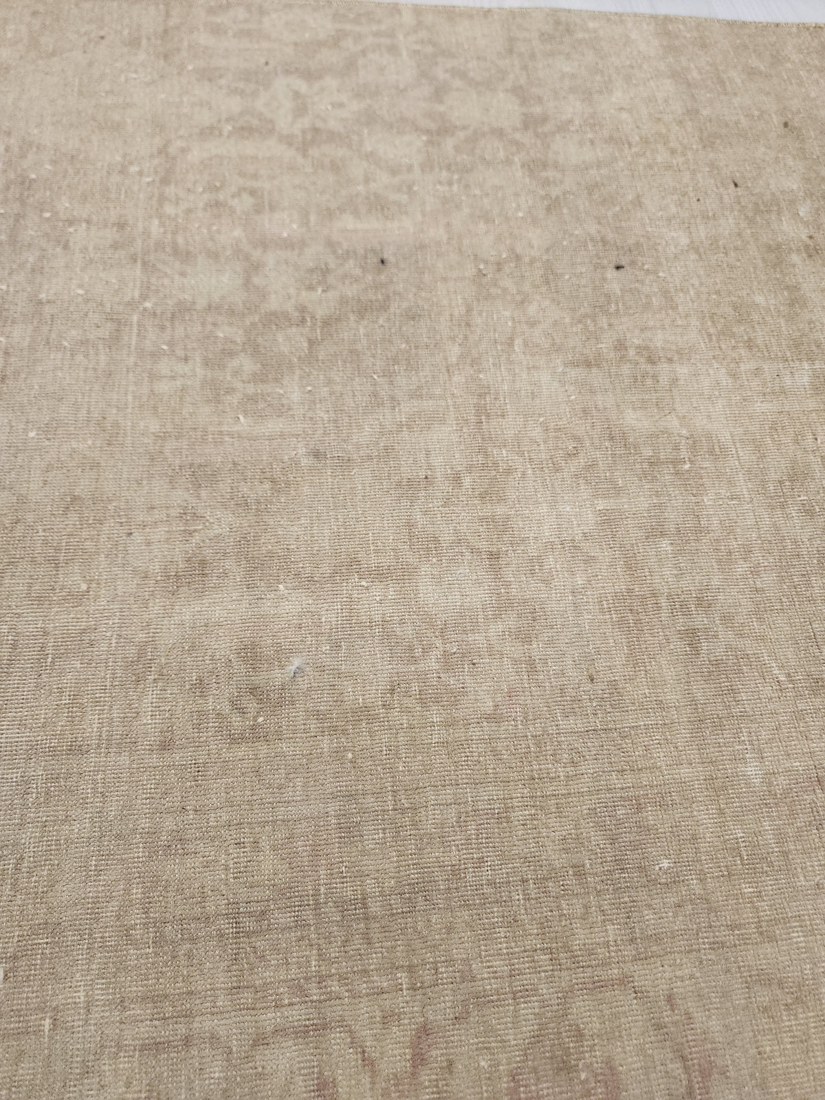 Zawalli — Vintage Turkish Wool Runner Rug, Muted Beige Distressed Anatolian Carpet (85x293cm)