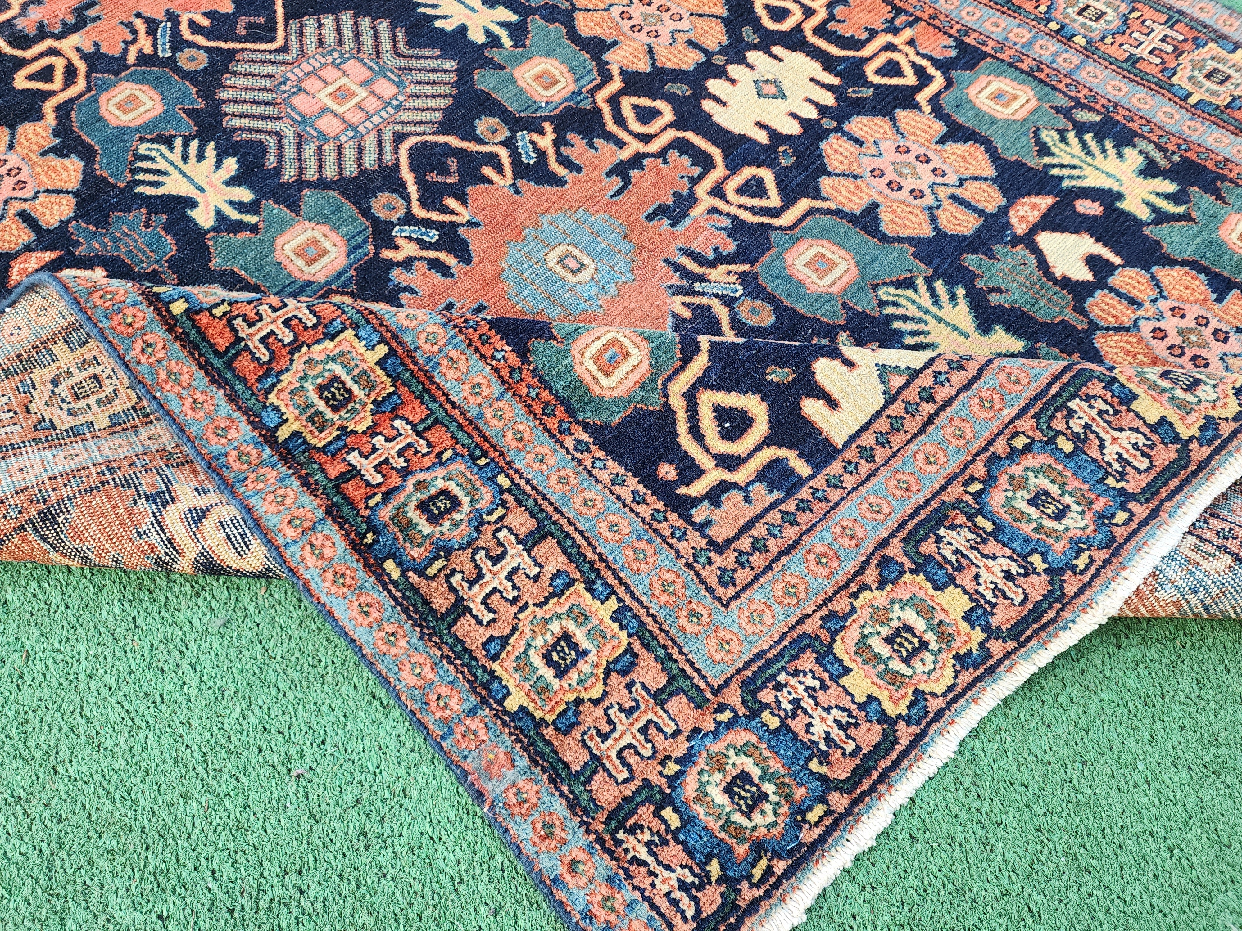 antique Persian Wool Small Rug — pile detail