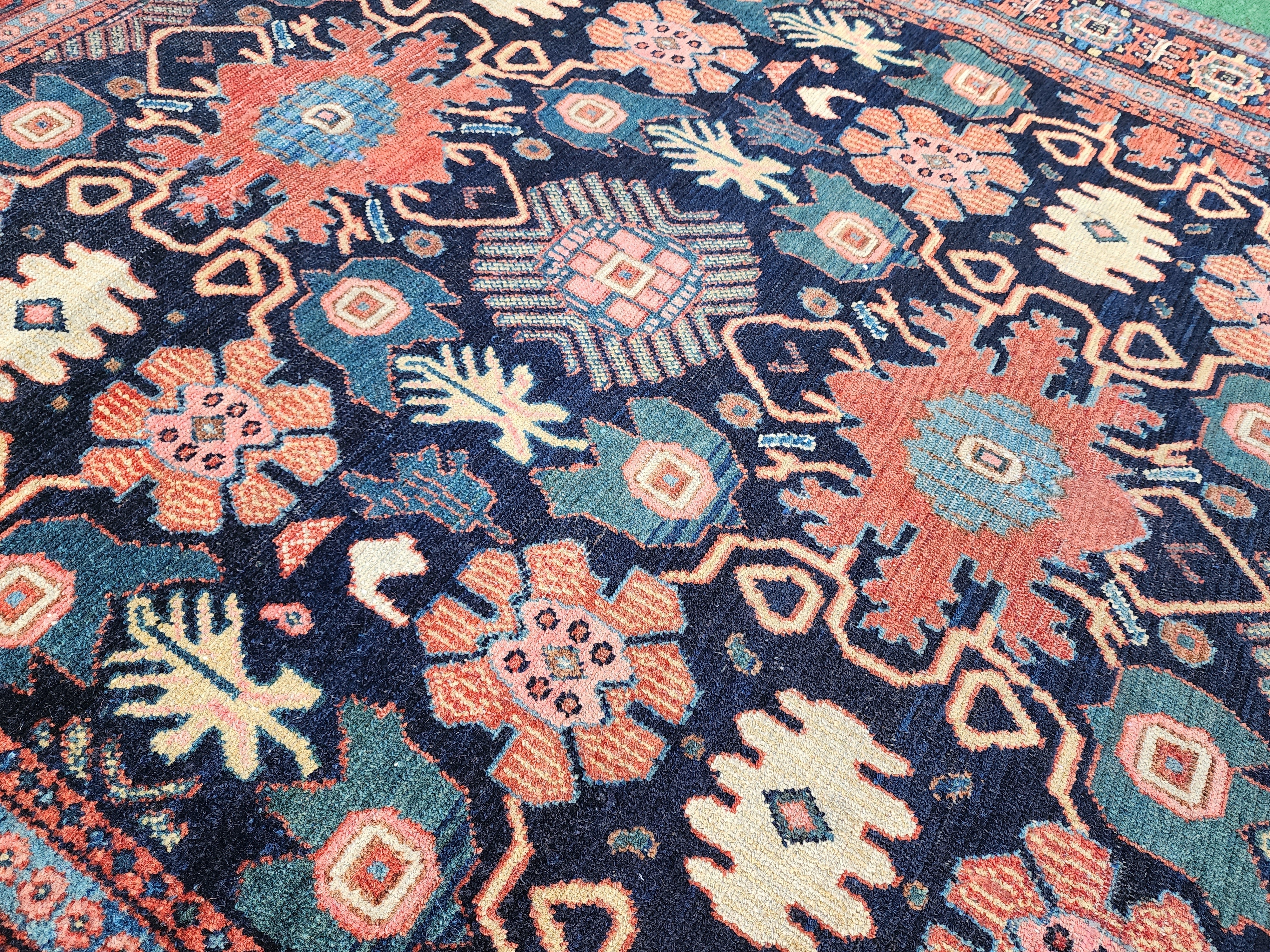 antique Persian Wool Small Rug — in setting