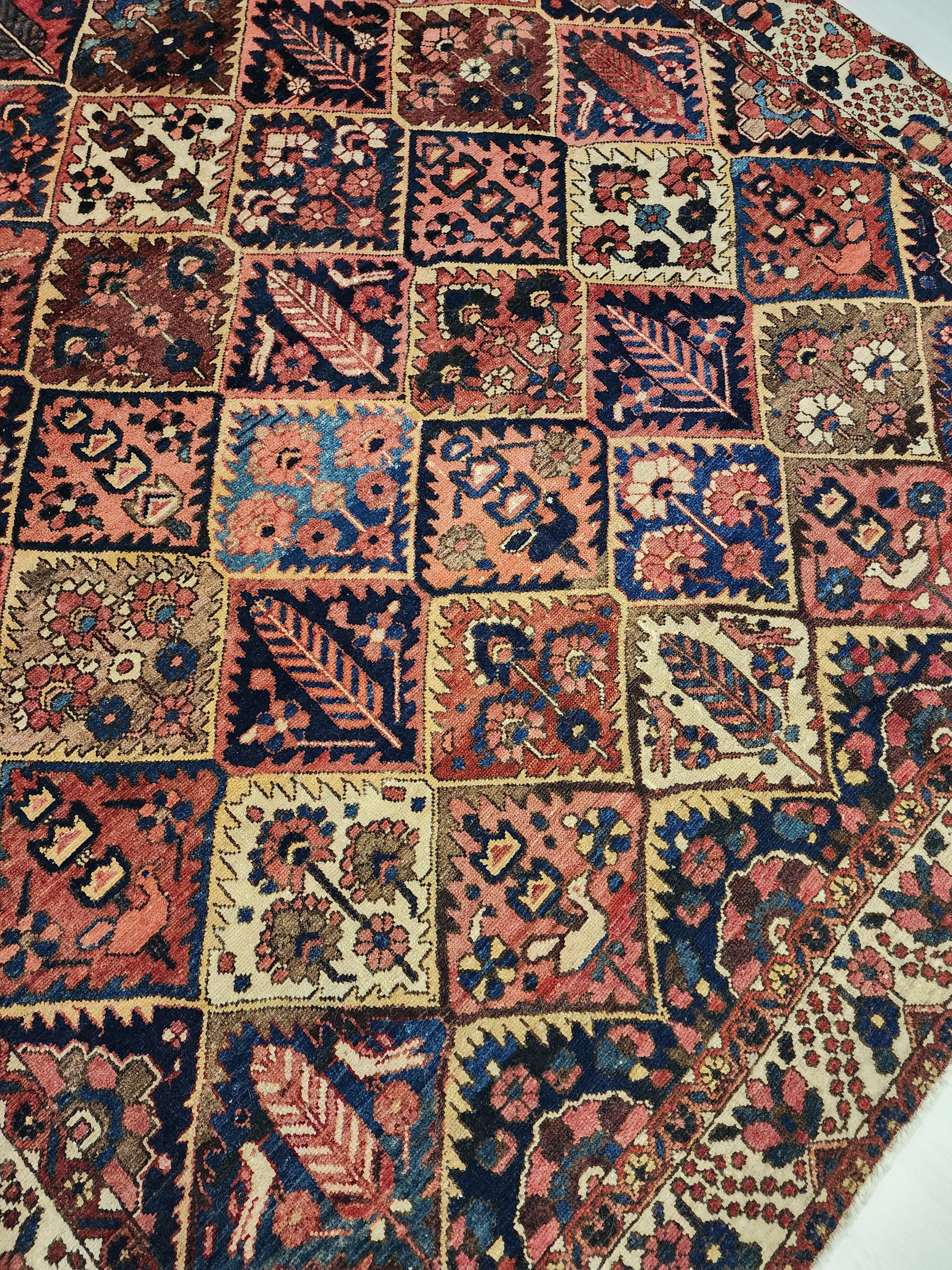 antique Persian Wool Large Area Rug — colour close-up