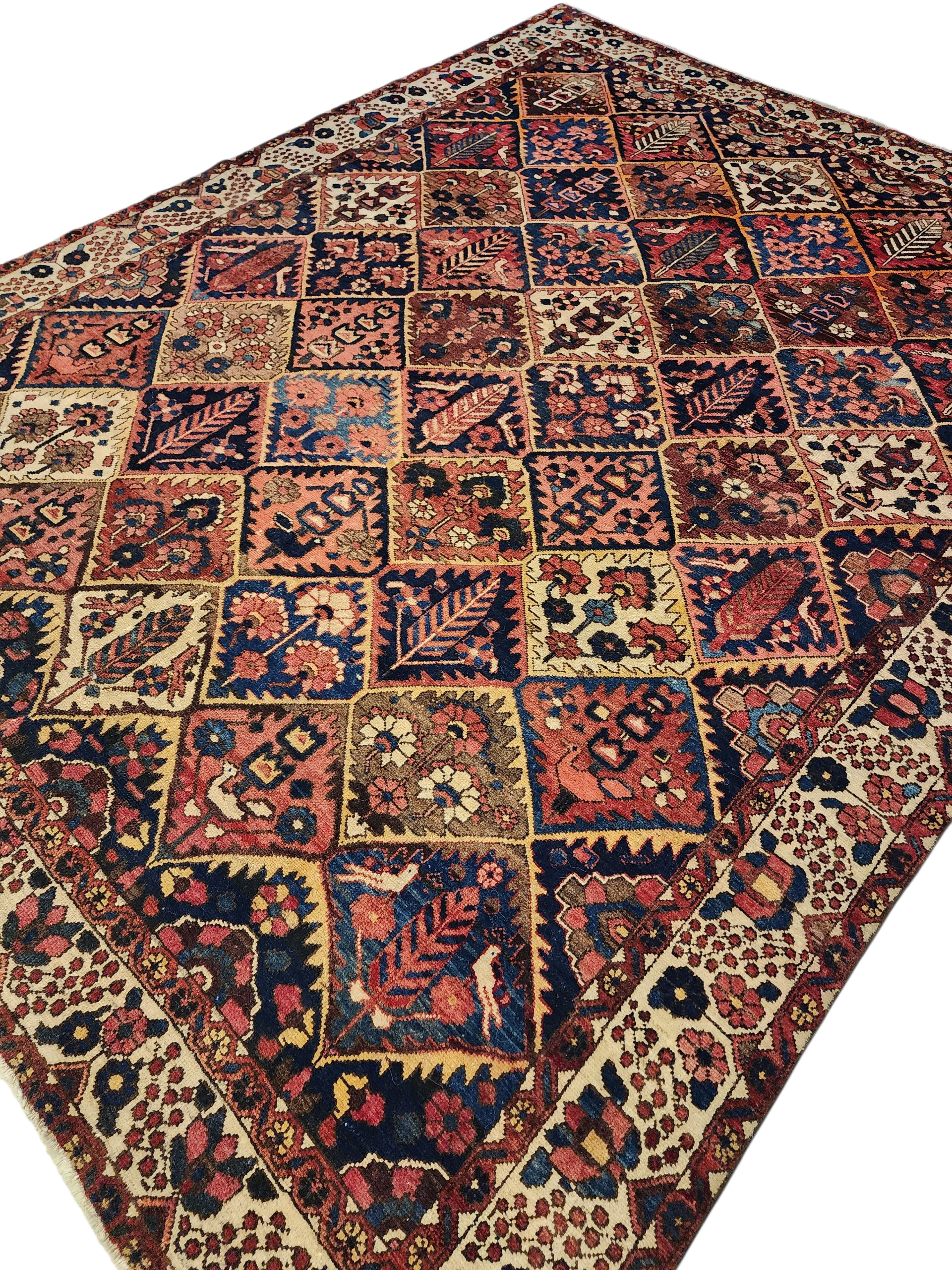 antique Persian Wool Large Area Rug — detail texture