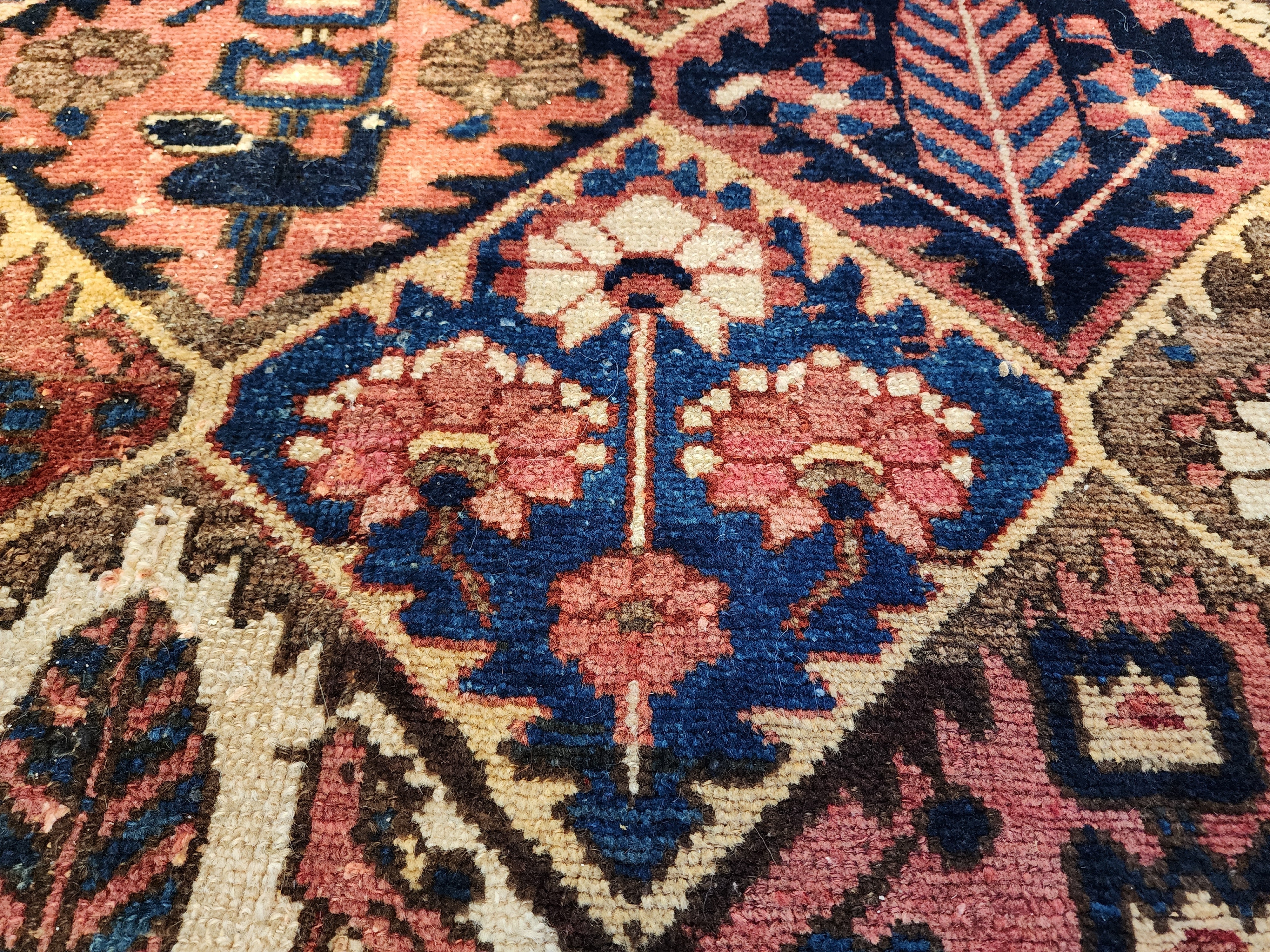 antique Persian Wool Large Area Rug — pile detail