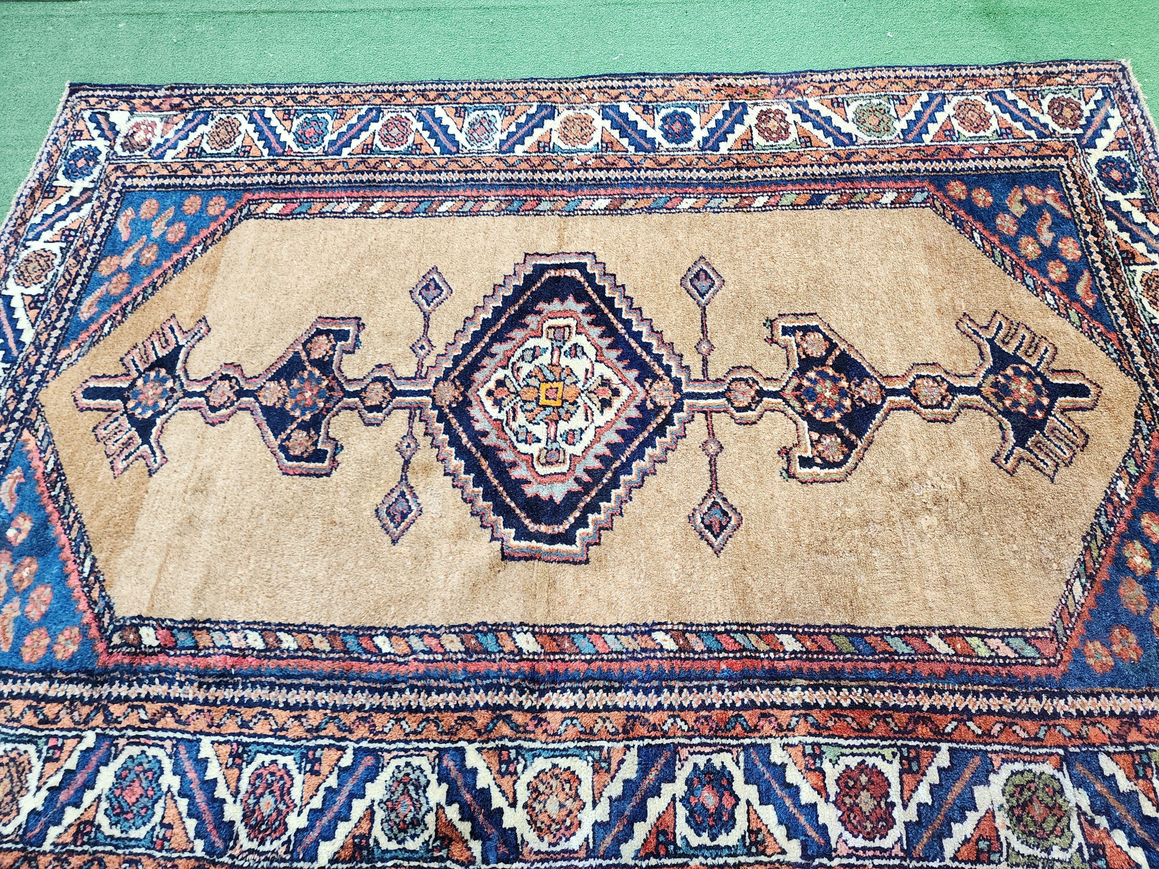 Brown Antique Persian Sarap Rug, 6'4''x4'4''