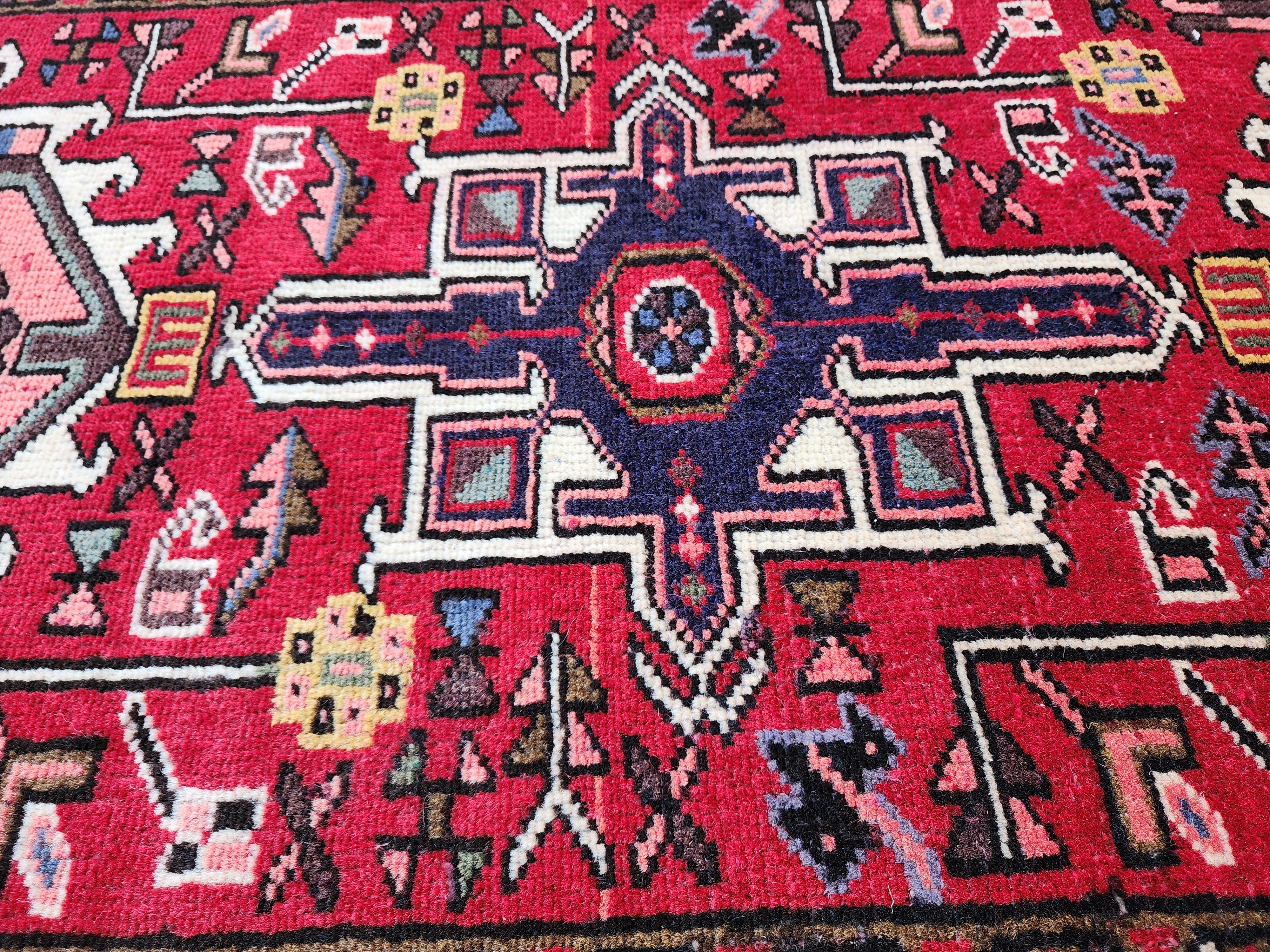 vintage Persian Runner Rug — pile detail