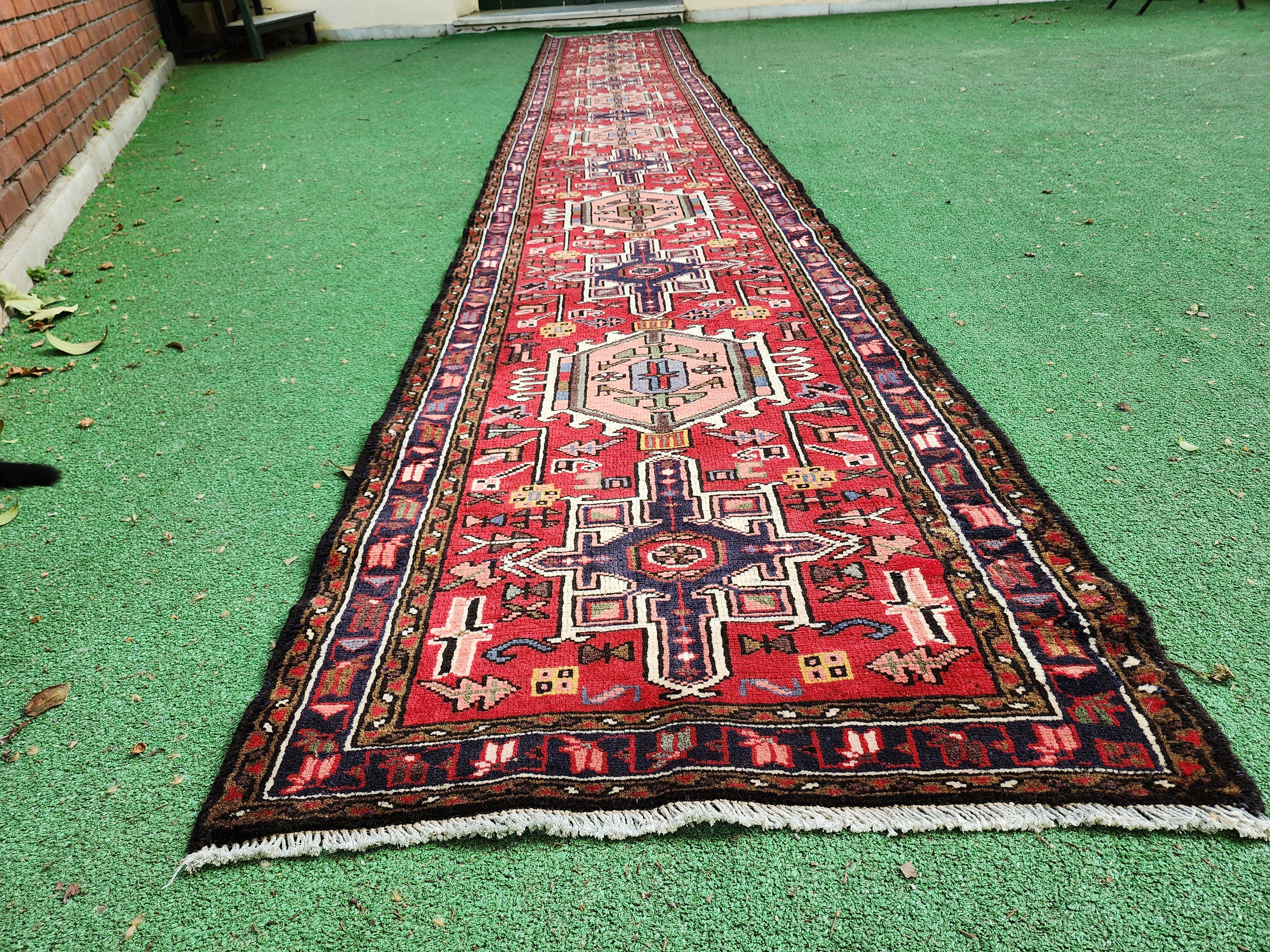 vintage Persian Runner Rug — detail texture