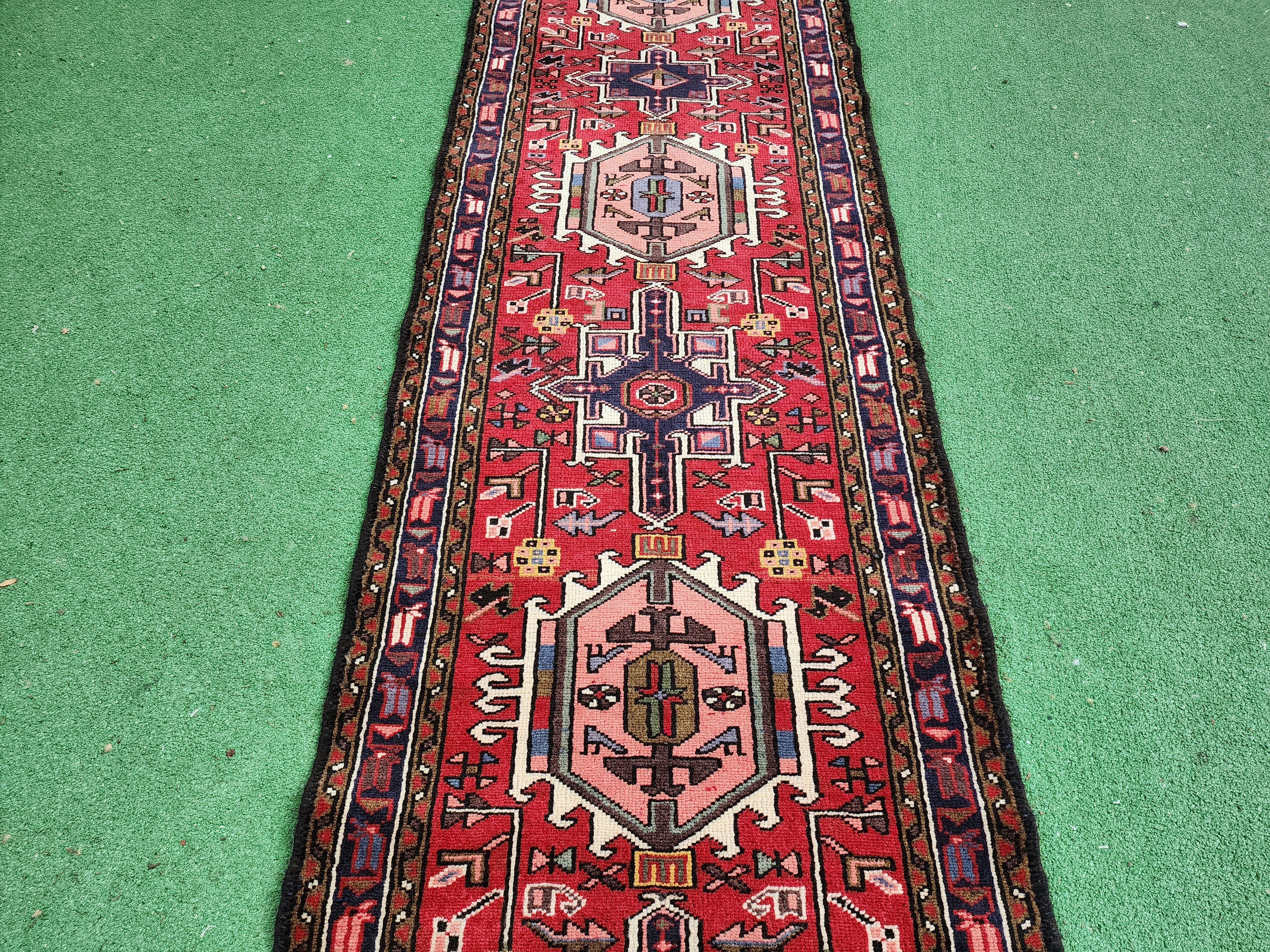 vintage Persian Runner Rug — corner detail
