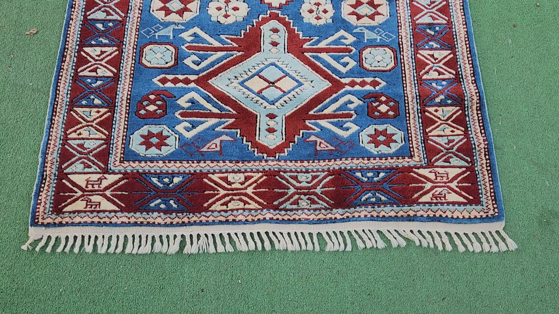 Blue Vintage Turkish Izmir Rug 5'2''x3'4''