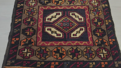 Vintage Adana rug in brown, blue and white, 1'9" x 3'3", video