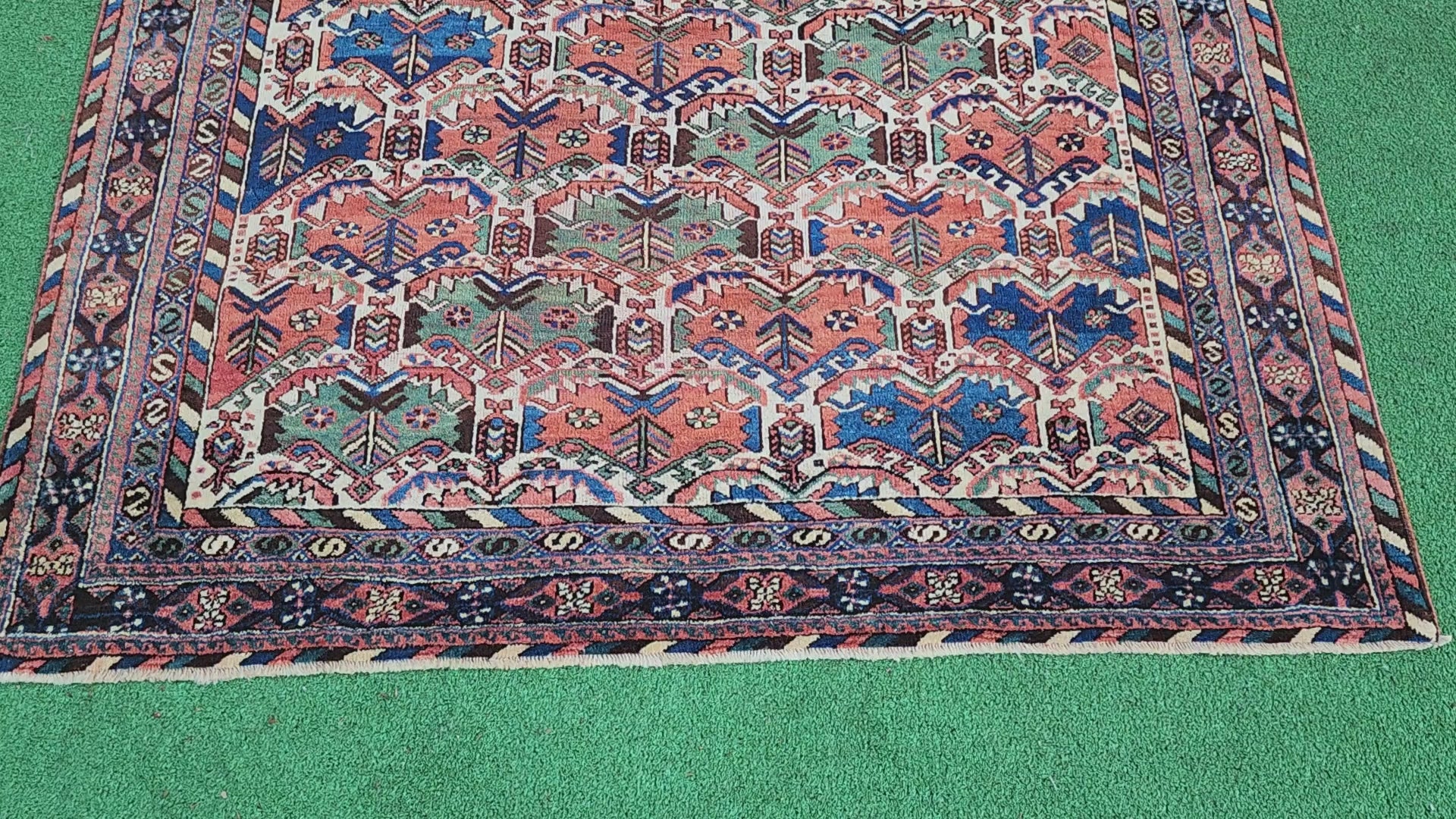 Antique All Over Paisley Kurdish Afshar Rug 4’5” x 8’11”