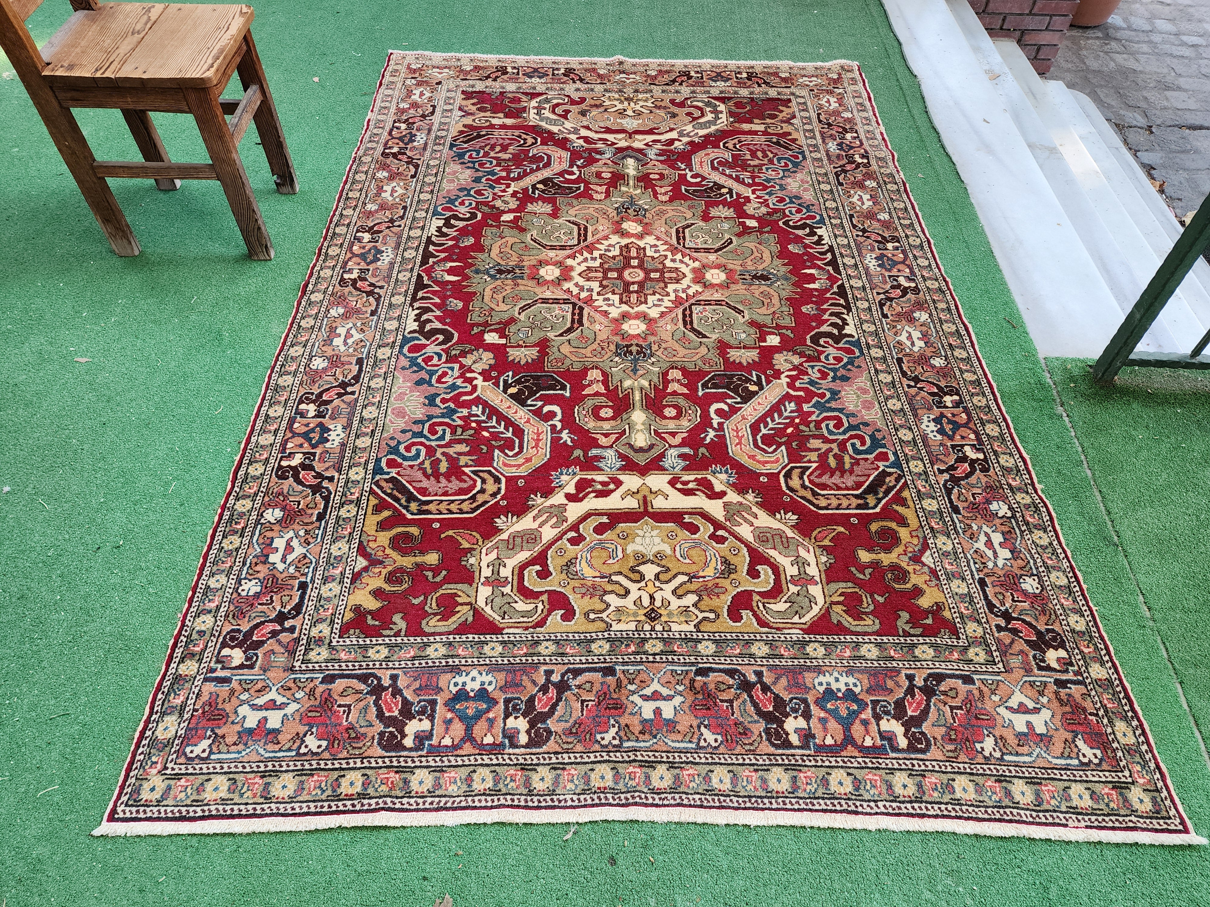 Red Turkish Kayseri Rug, 7'10''x''5''