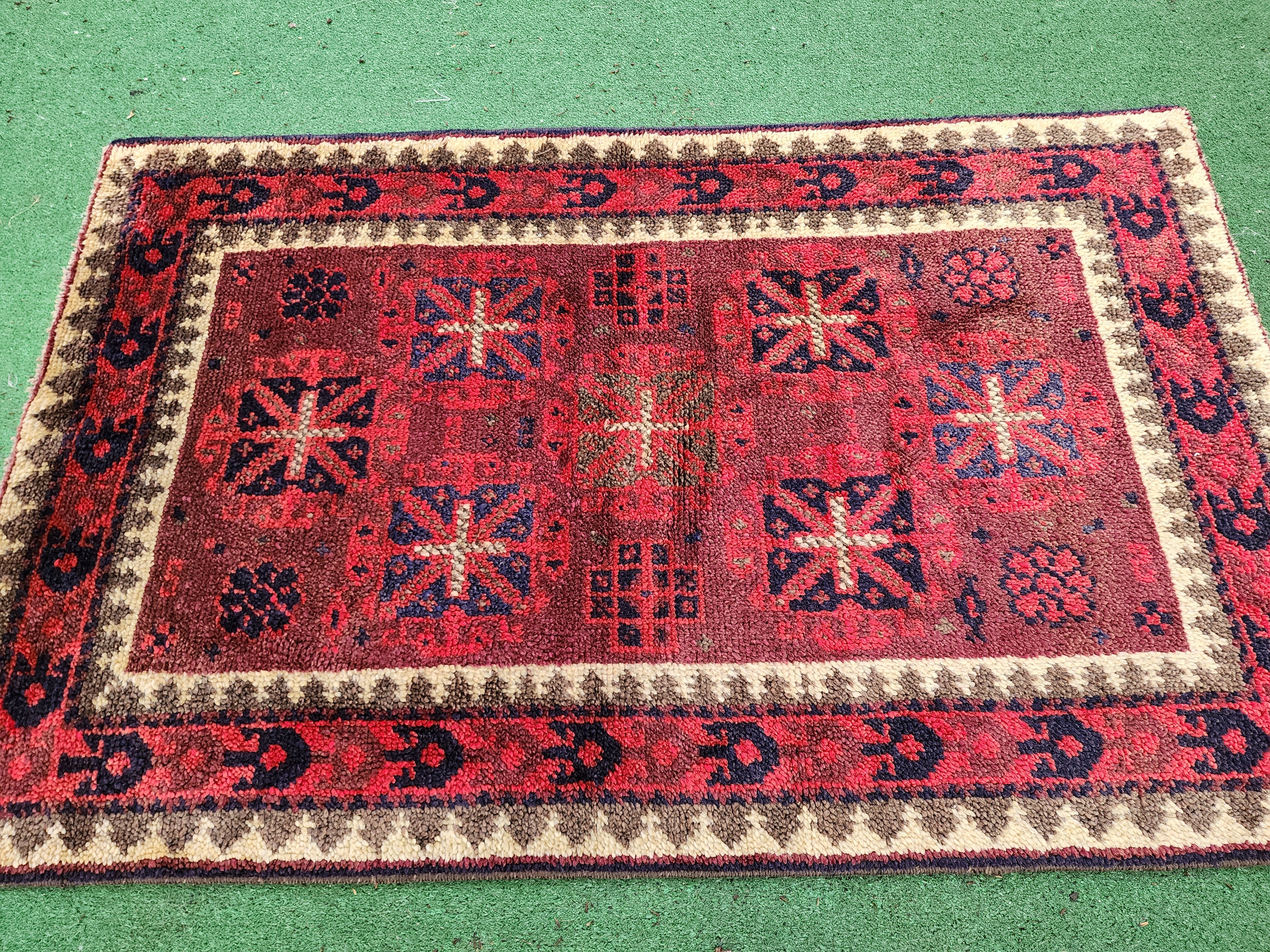 vintage Anatolian Wool Small Rug — styled view