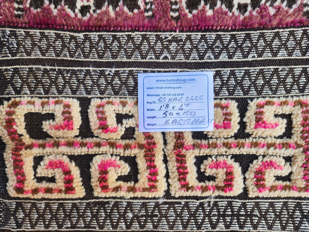 antique Anatolian Wool Runner Rug — styled view
