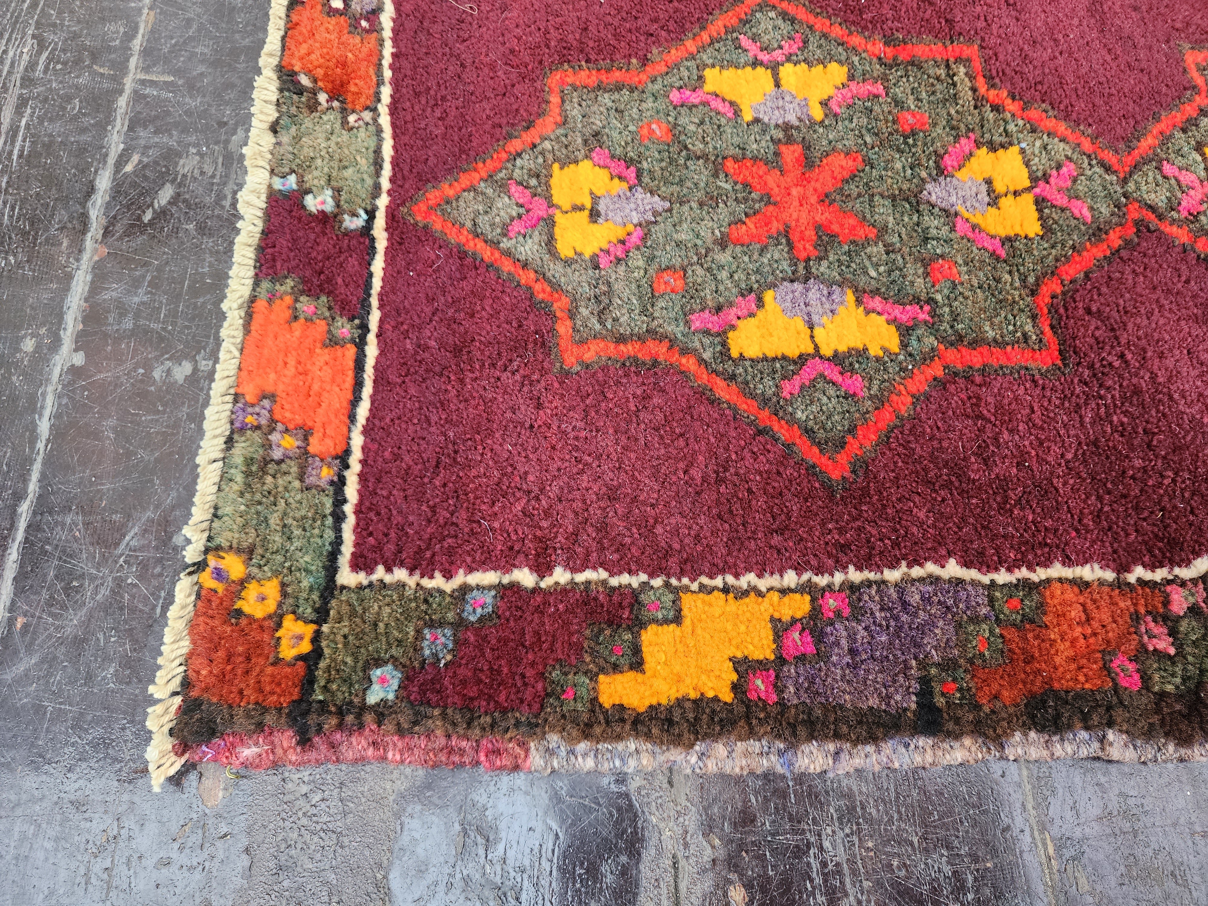 Vintage Turkish Kars Rug, Small Rug, 2'8"x1'8"