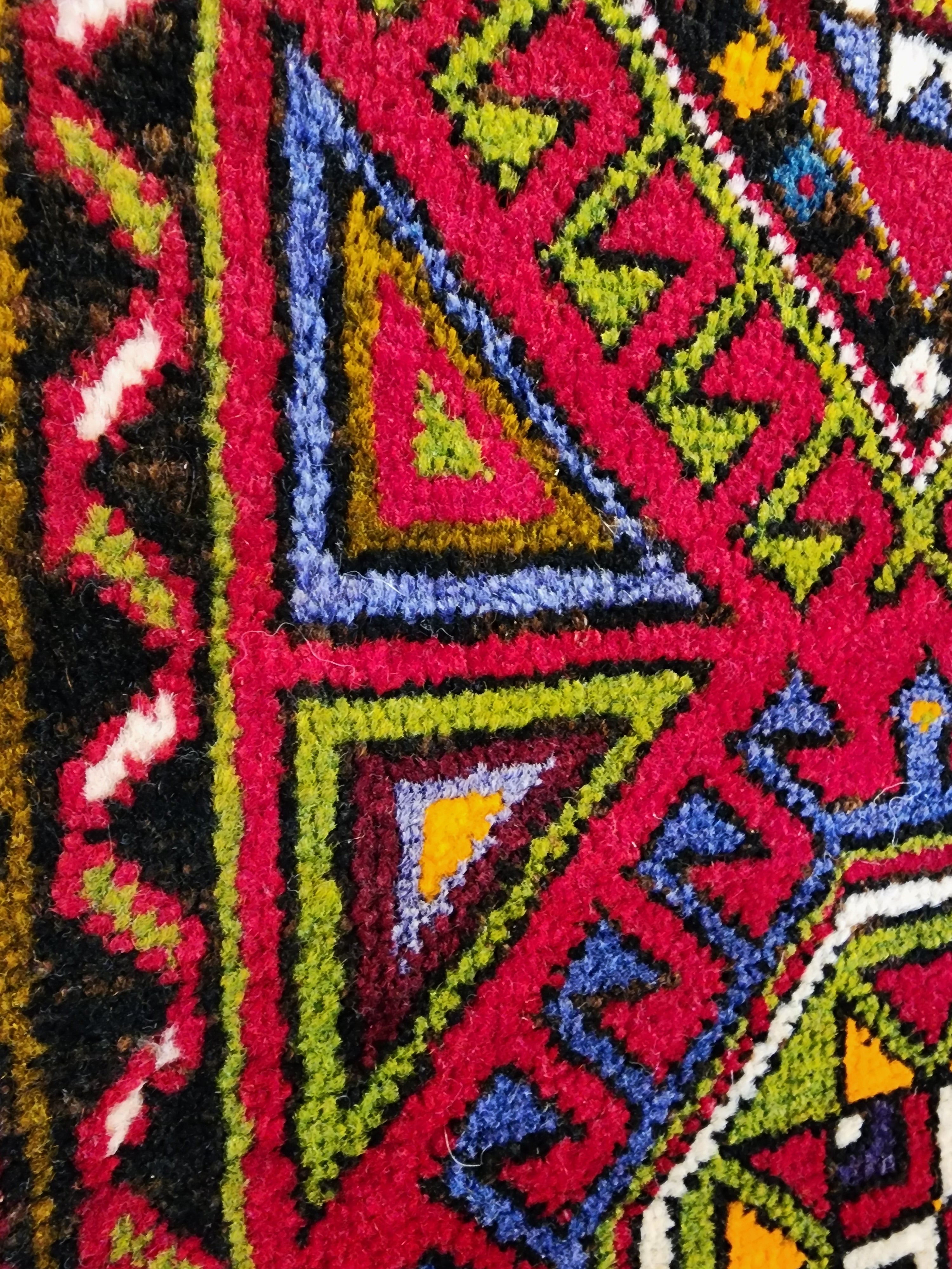 small Vintage Turkish Rug: 1'11'' x 4'3'' ft Handmade Turkish Mat — styled view