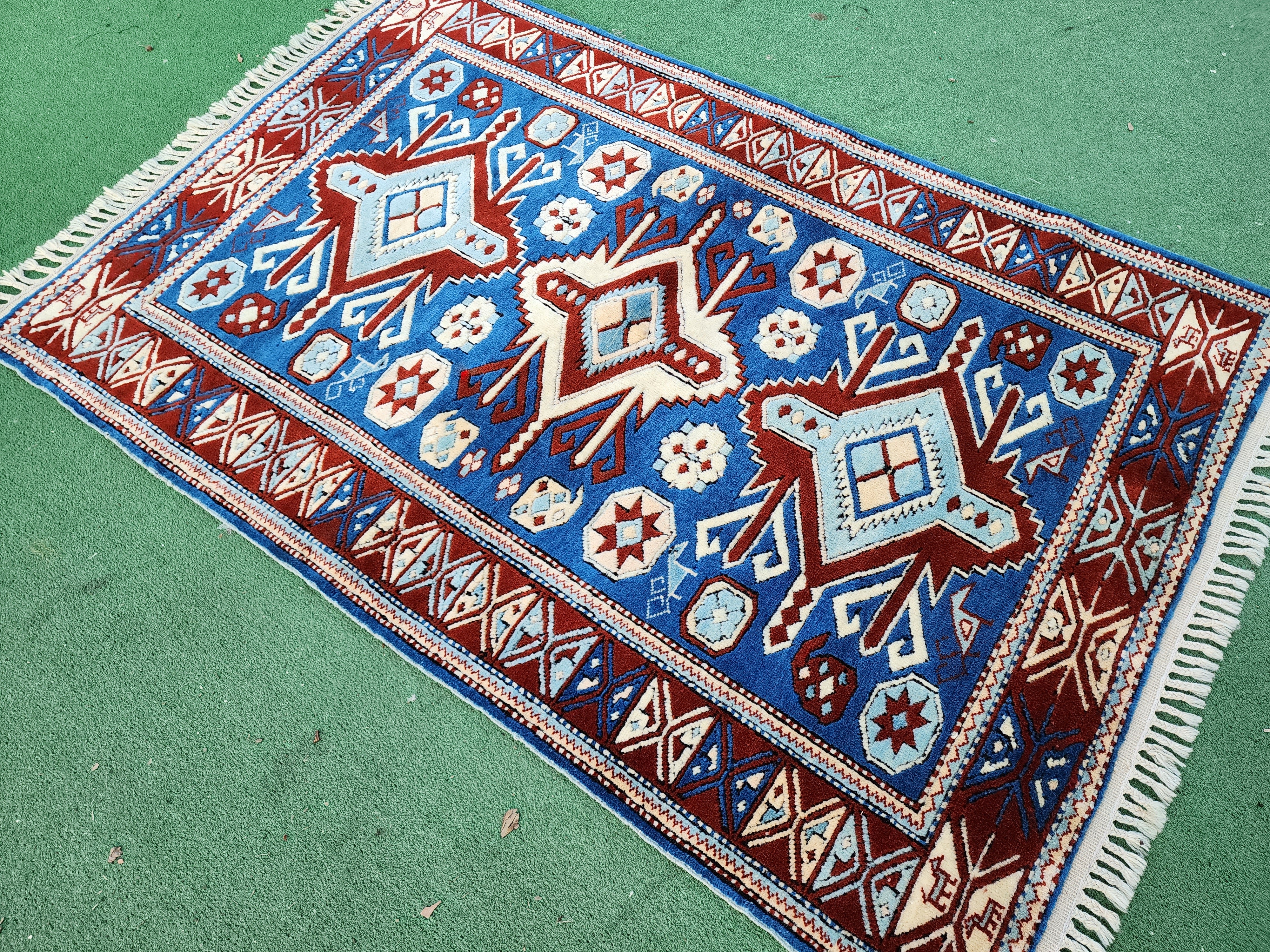 Blue Vintage Turkish Izmir Rug 5'2''x3'4''