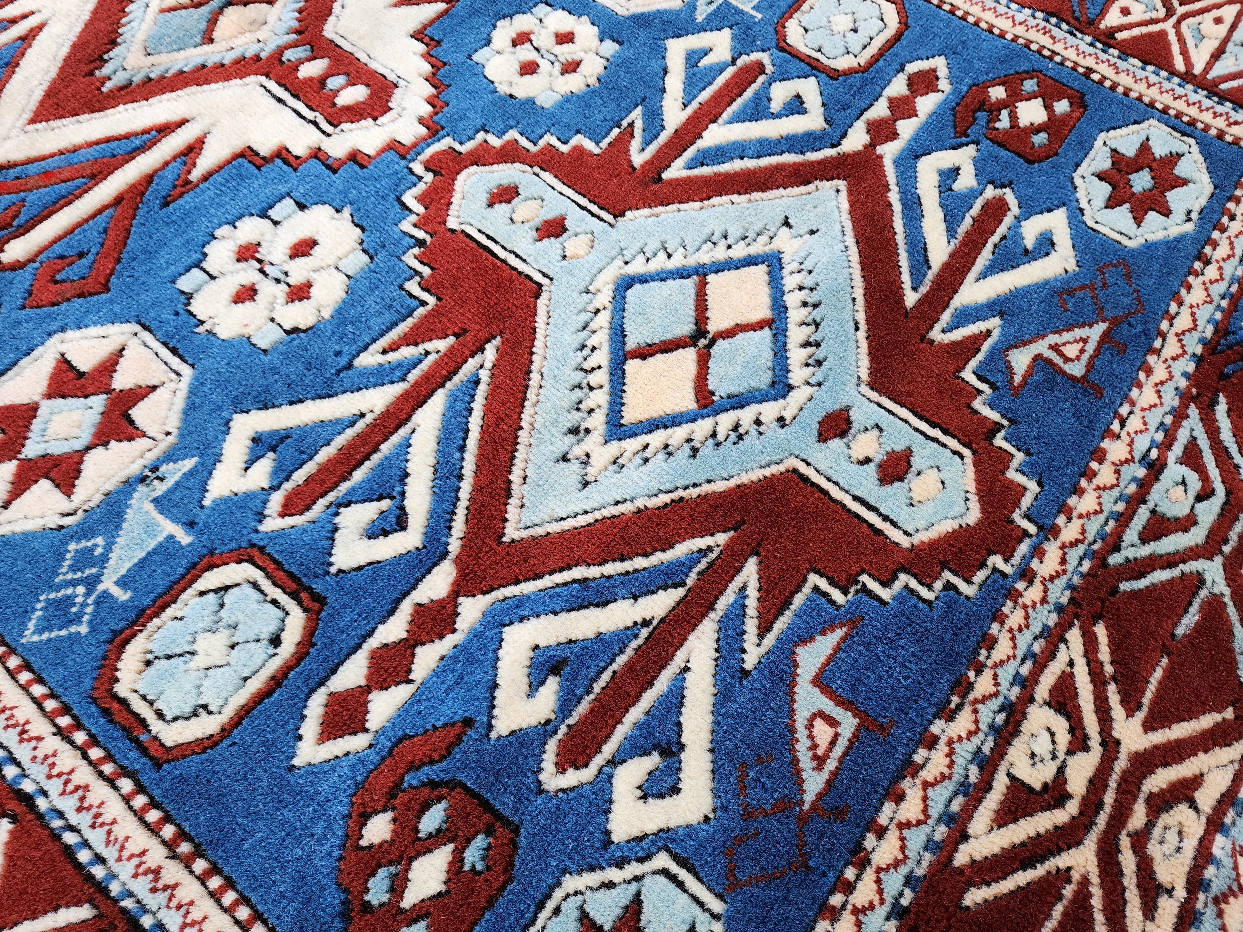 Blue Vintage Turkish Izmir Rug 5'2''x3'4''