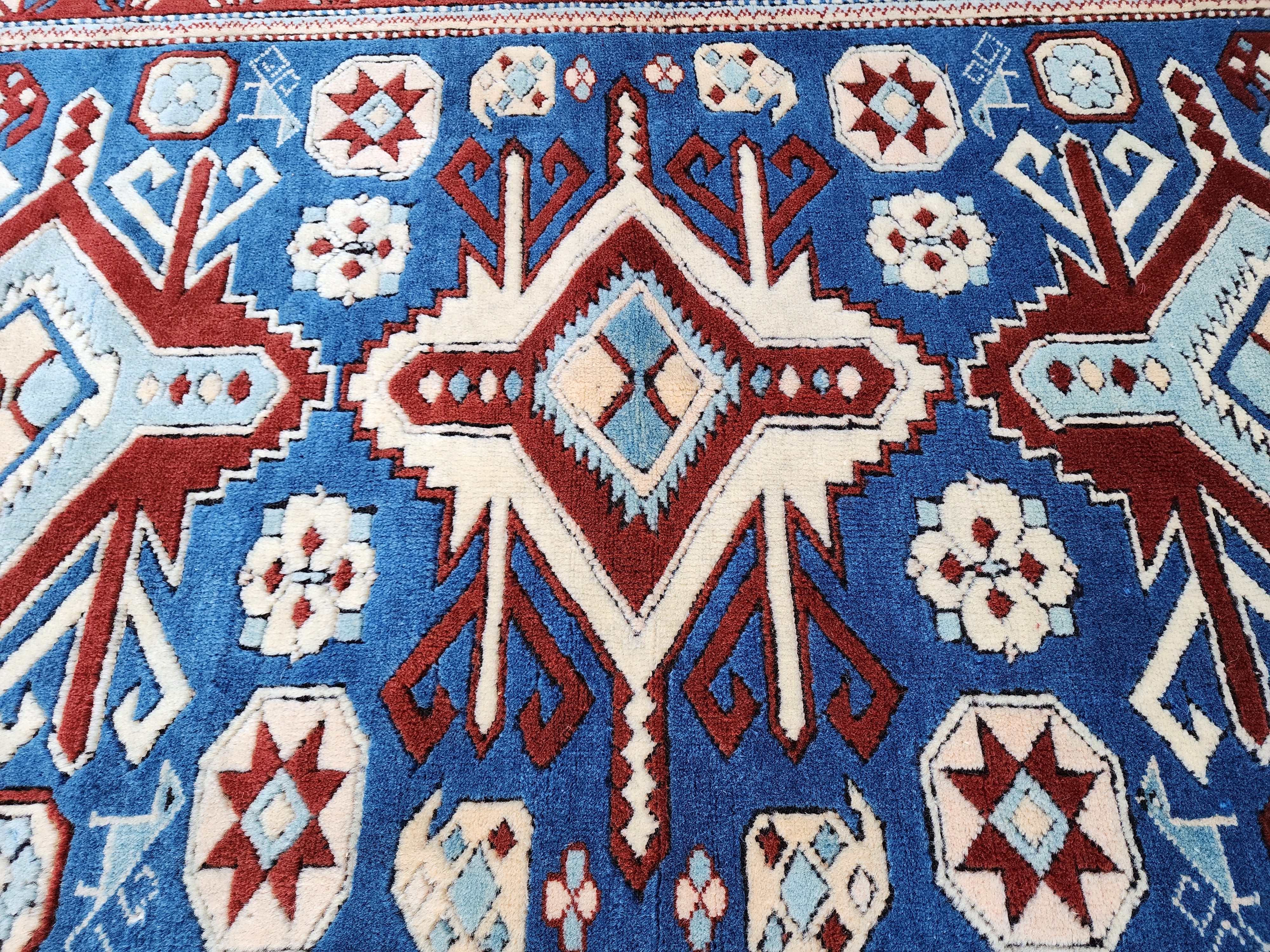 Blue Vintage Turkish Izmir Rug 5'2''x3'4''