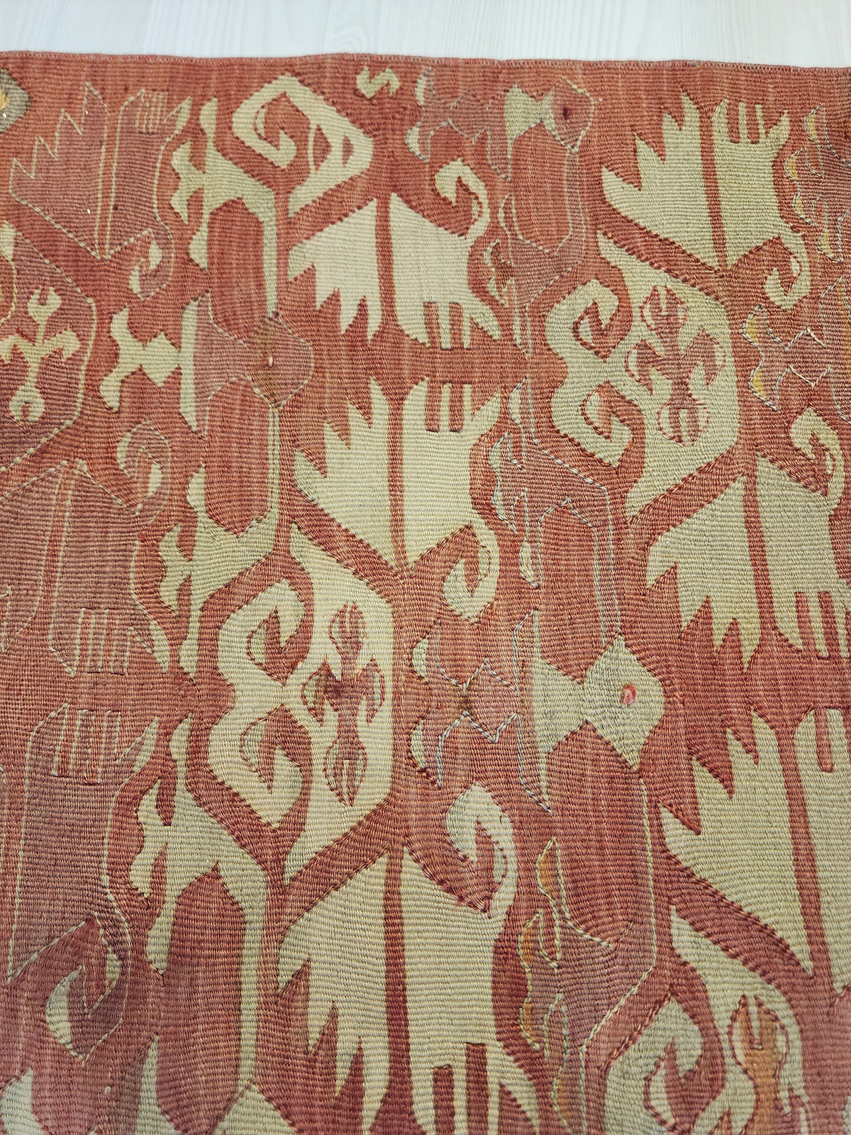 Vintage Afyon kilim runner in pink and orange, 1'9" x 4'9", photo 7