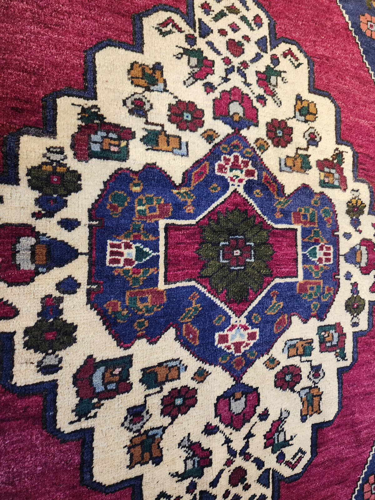 Vintage Işıklar rug in blue, red and brown, 4'8" x 7'2", photo 5