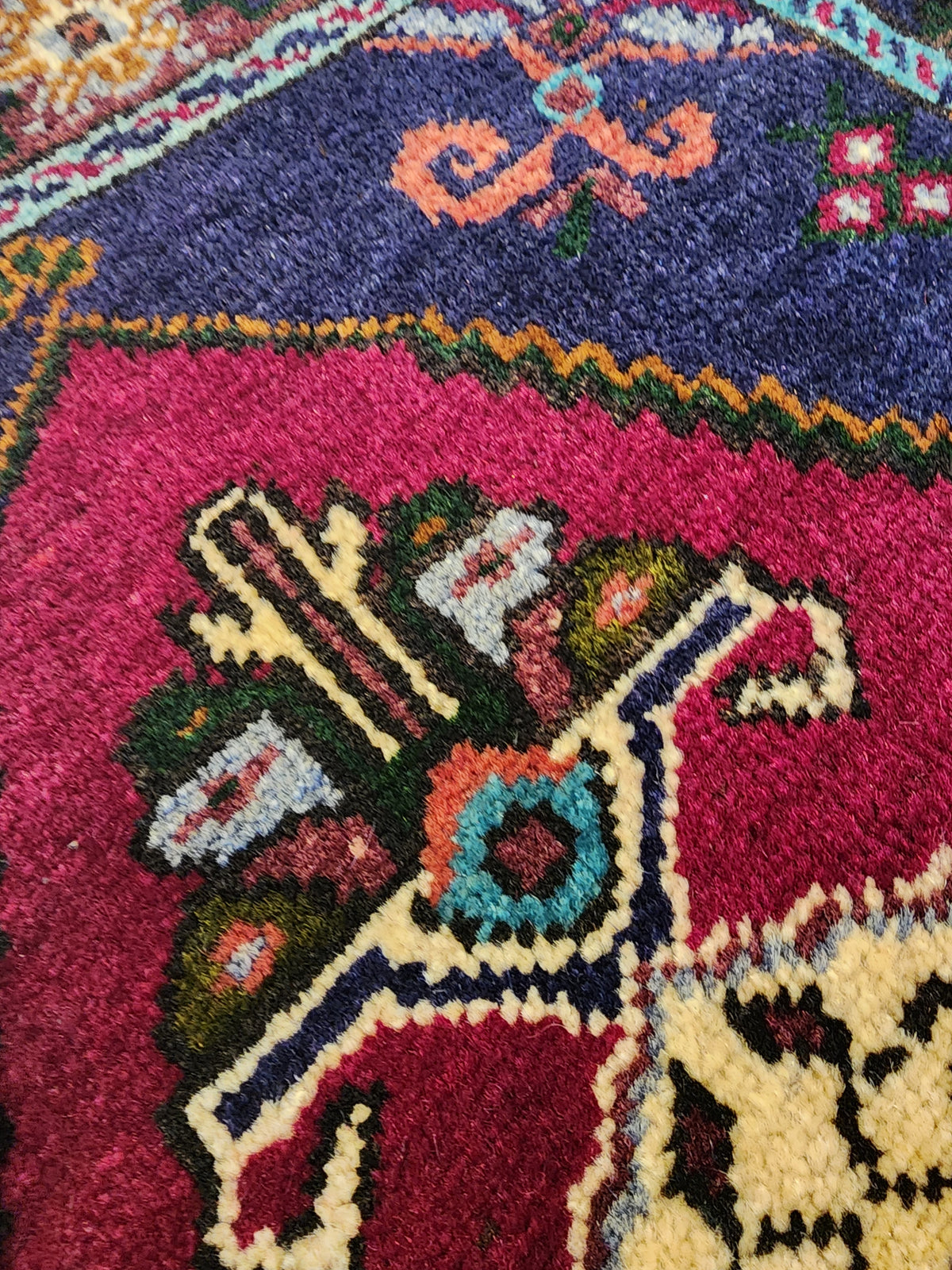 Vintage Işıklar rug in blue, red and white, 1'7" x 3'7", photo 9