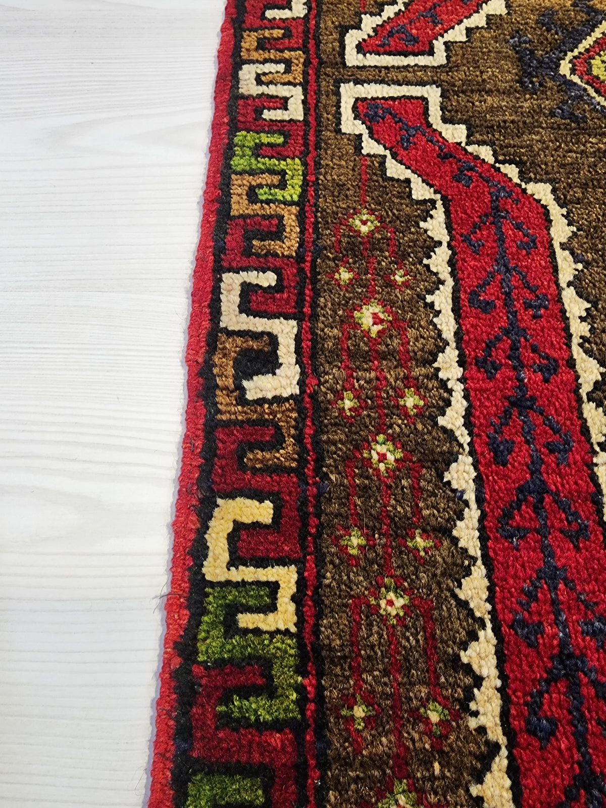 Vintage Konya rug in brown and red, 1'6" x 3'4", photo 8