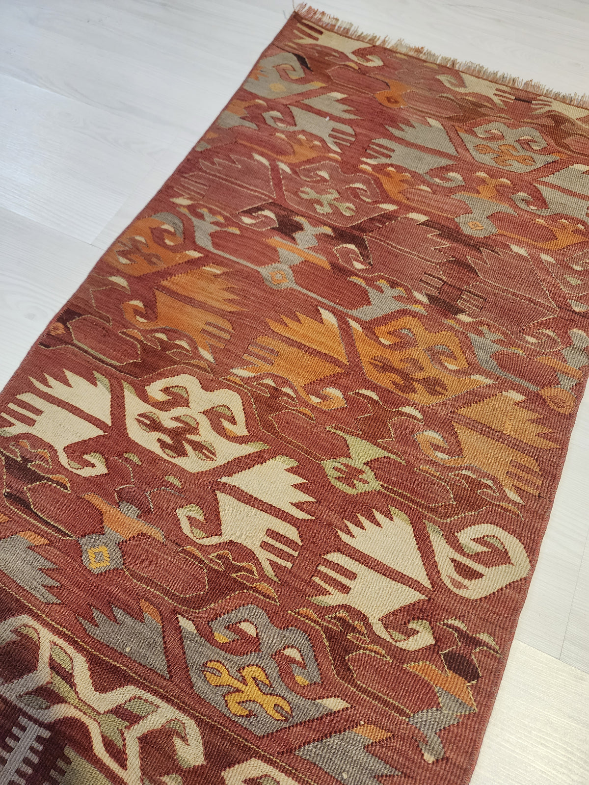 Authentic Vintage Afyon Kilim Runner — photo 3