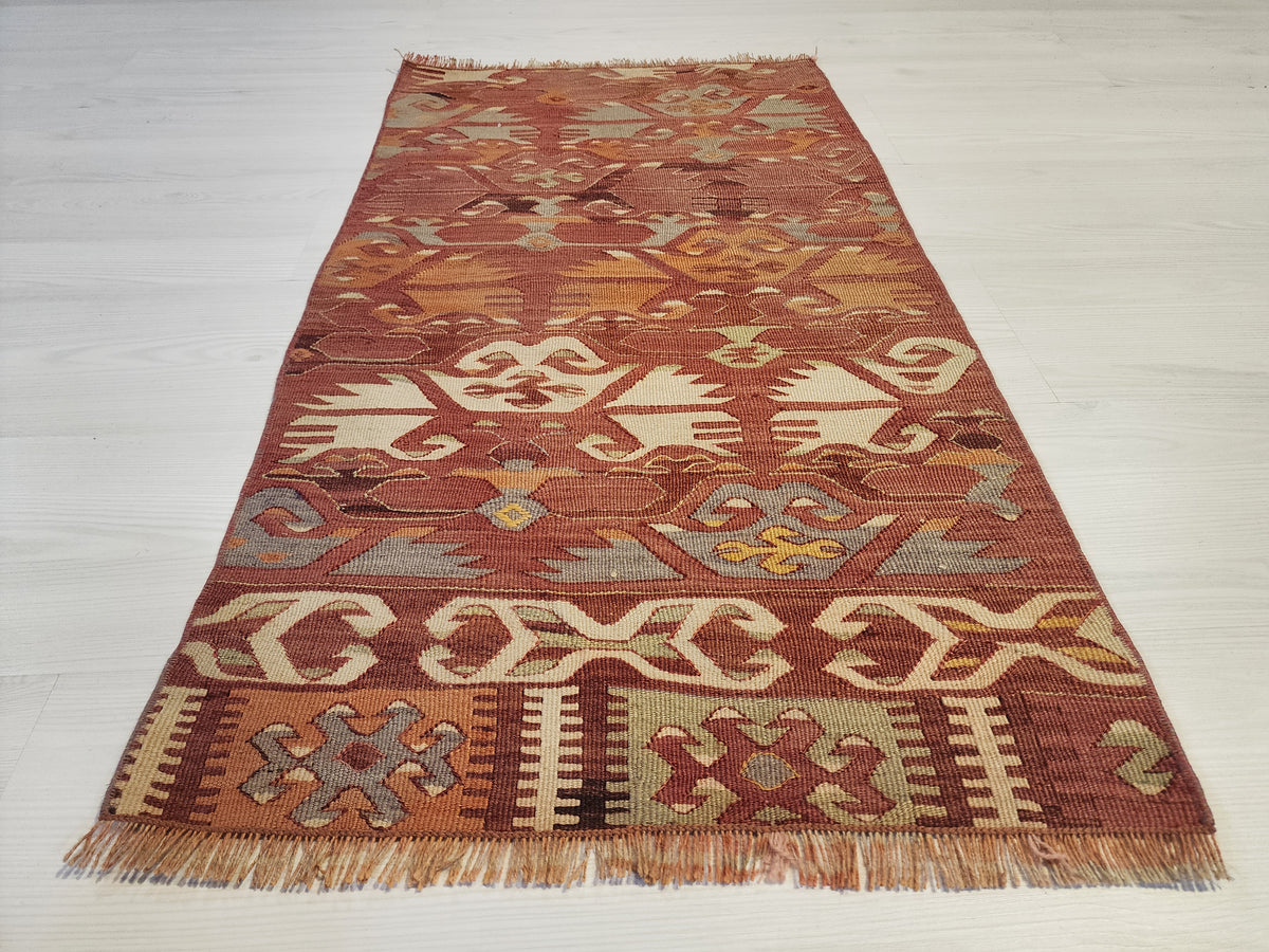 Authentic Vintage Afyon Kilim Runner — photo 7