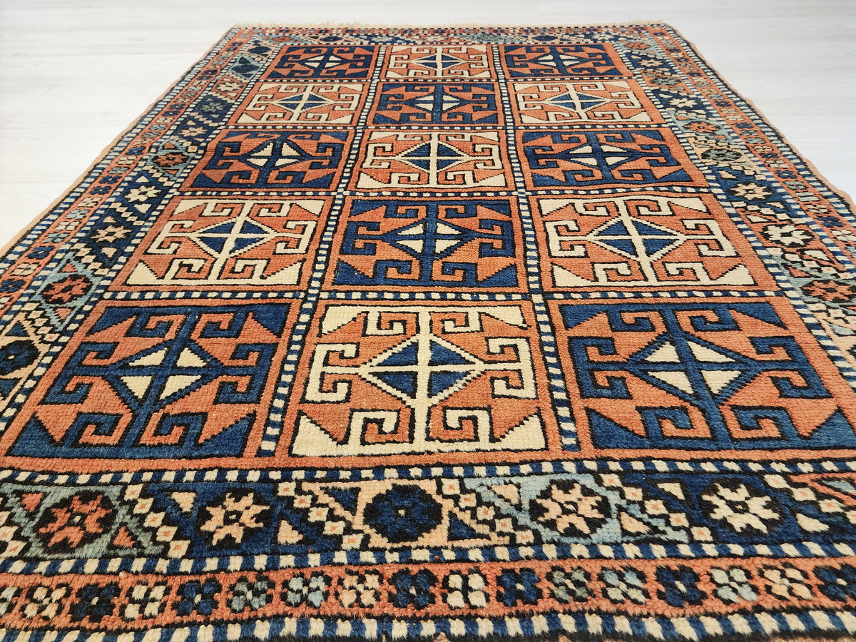 Verda — Rare Antique 1920s Bergama Turkish Rug – Nomadic Yörük Wool Area Rug – 100% Natural Dye Tribal Compartment Rug, Western Anatolia