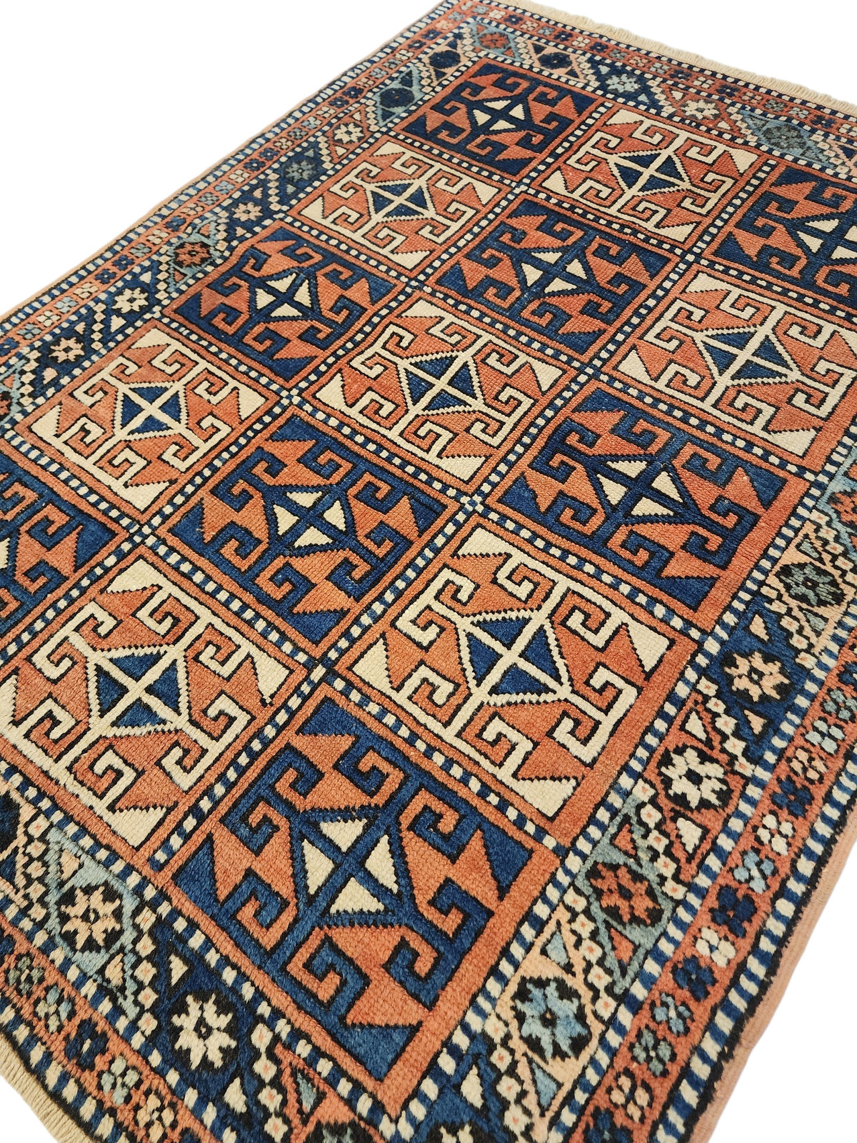Verda — Rare Antique 1920s Bergama Turkish Rug – Nomadic Yörük Wool Area Rug – 100% Natural Dye Tribal Compartment Rug, Western Anatolia