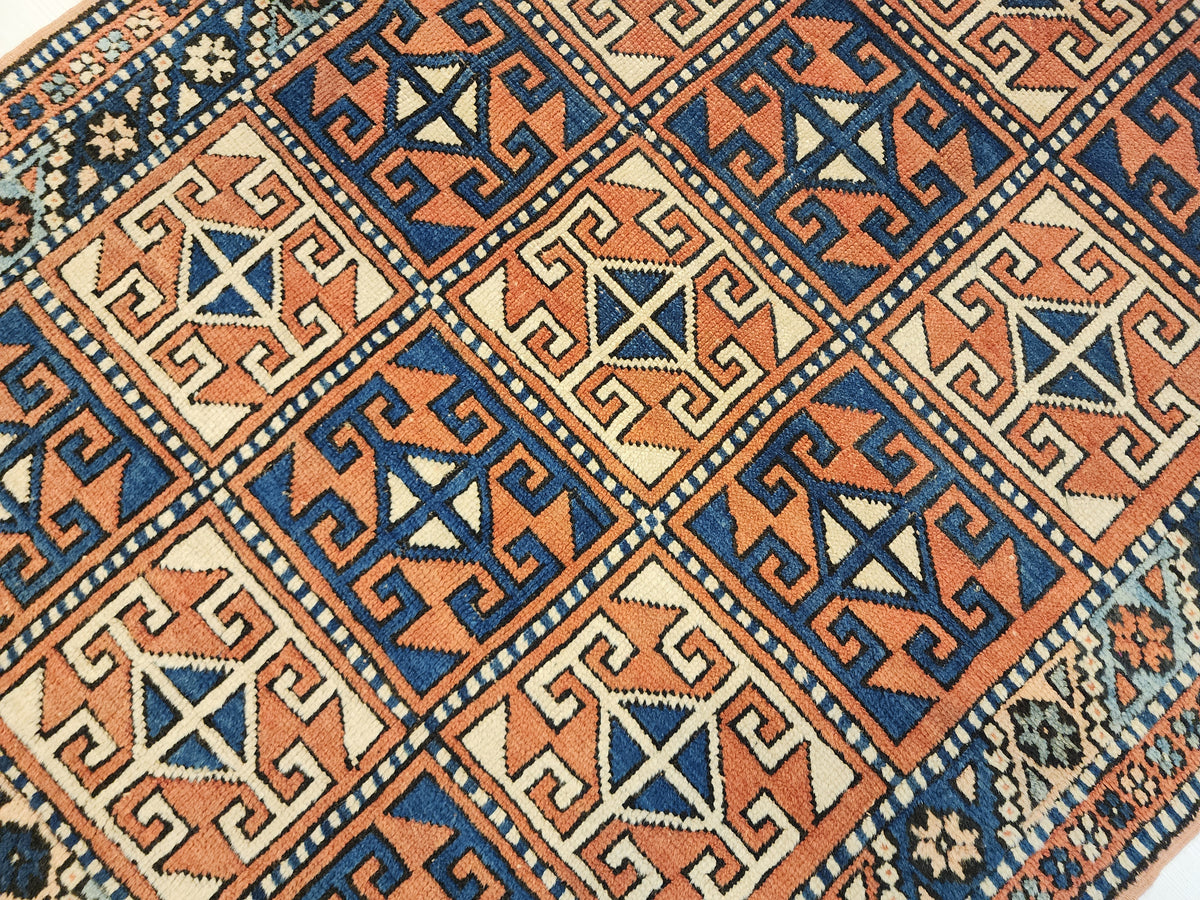 Verda — Rare Antique 1920s Bergama Turkish Rug – Nomadic Yörük Wool Area Rug – 100% Natural Dye Tribal Compartment Rug, Western Anatolia
