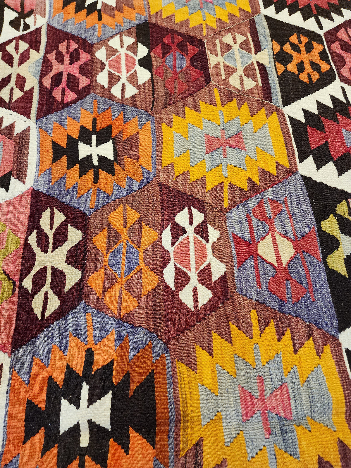 Methone — Vintage Turkish Tavas Kilim Rug, Handwoven Pure Wool, Vegetable Dyed (8x5)