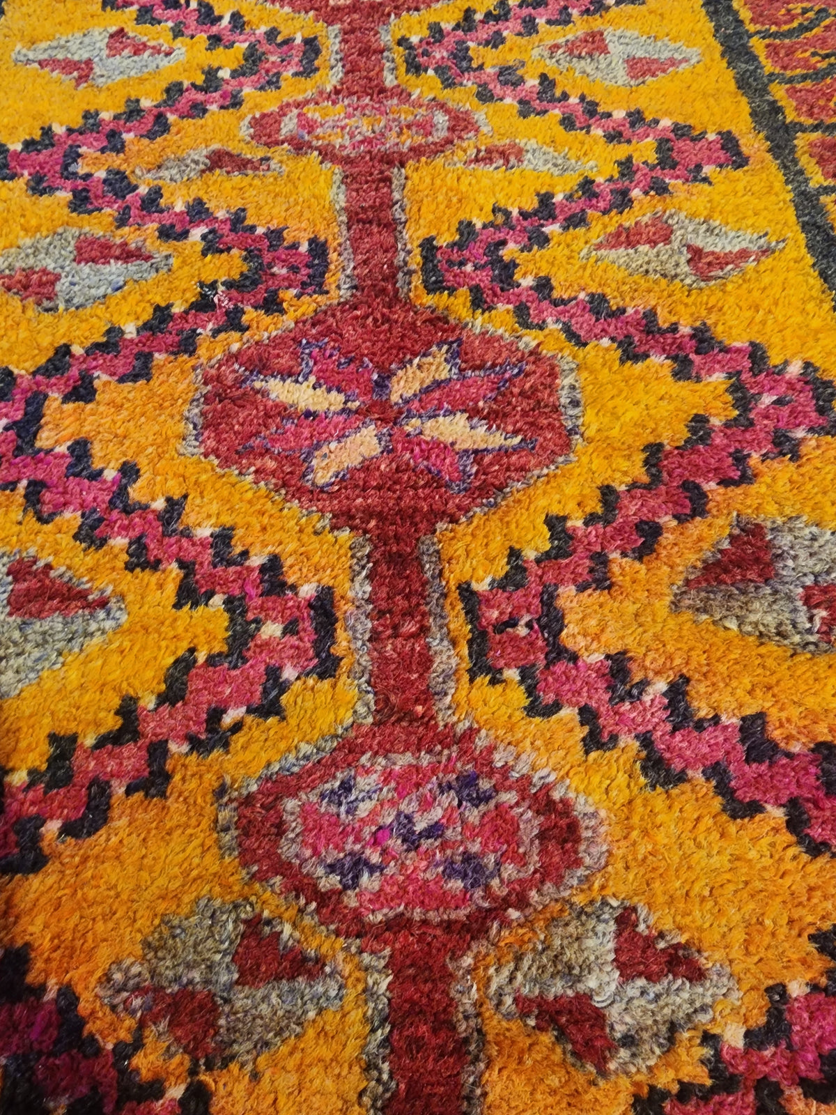Psalakanthe — Hand-Knotted Turkish Wool Runner Rug – Crimson Purple Tribal Hallway Accent (2'10" x 12'3")