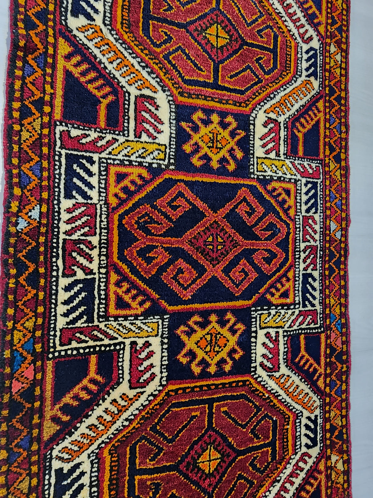 Vintage Yörük rug in red, blue and orange, 1'8" x 3'1", photo 9