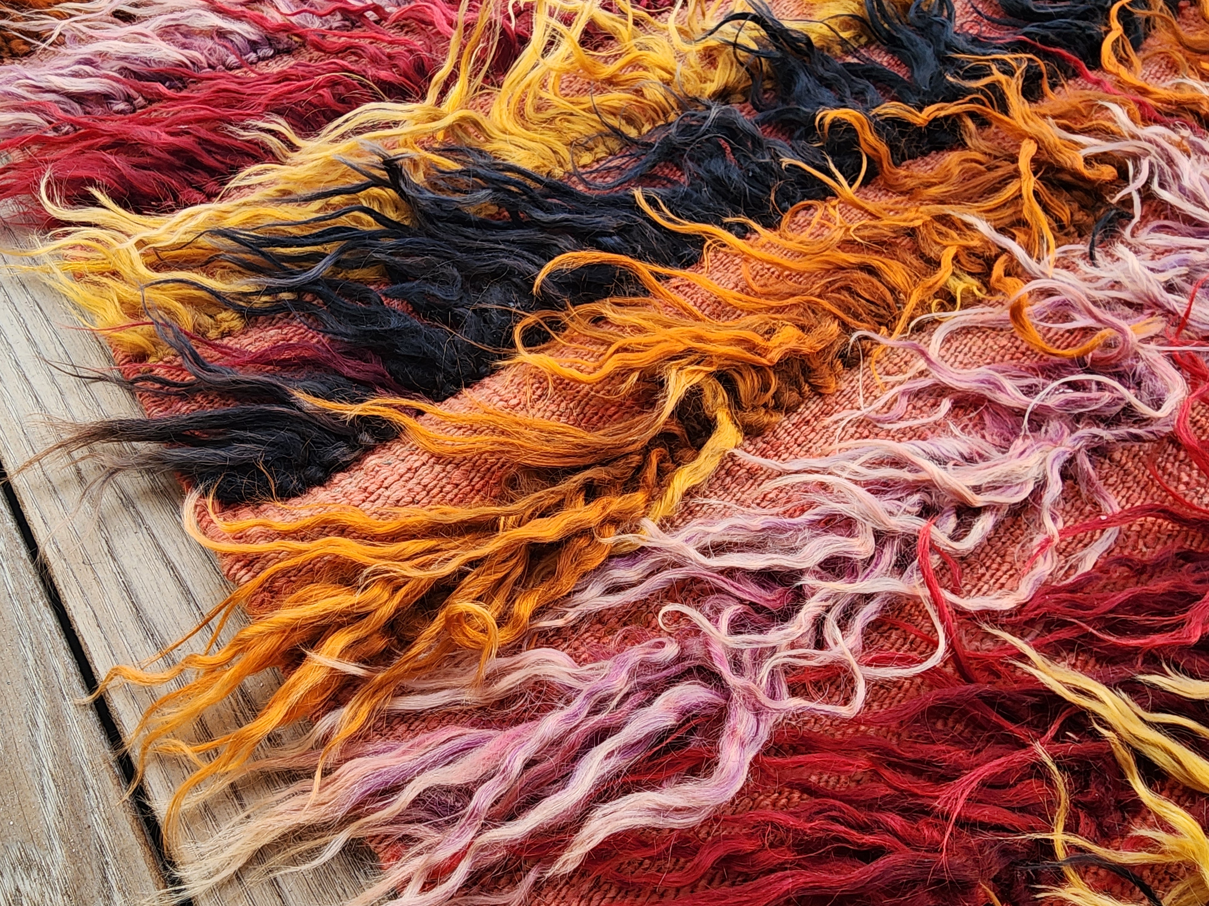 Anzili — Vintage Turkish Tulu Kilim Rug: Handwoven Wool Shaggy Pile, 3'6''x5'1''