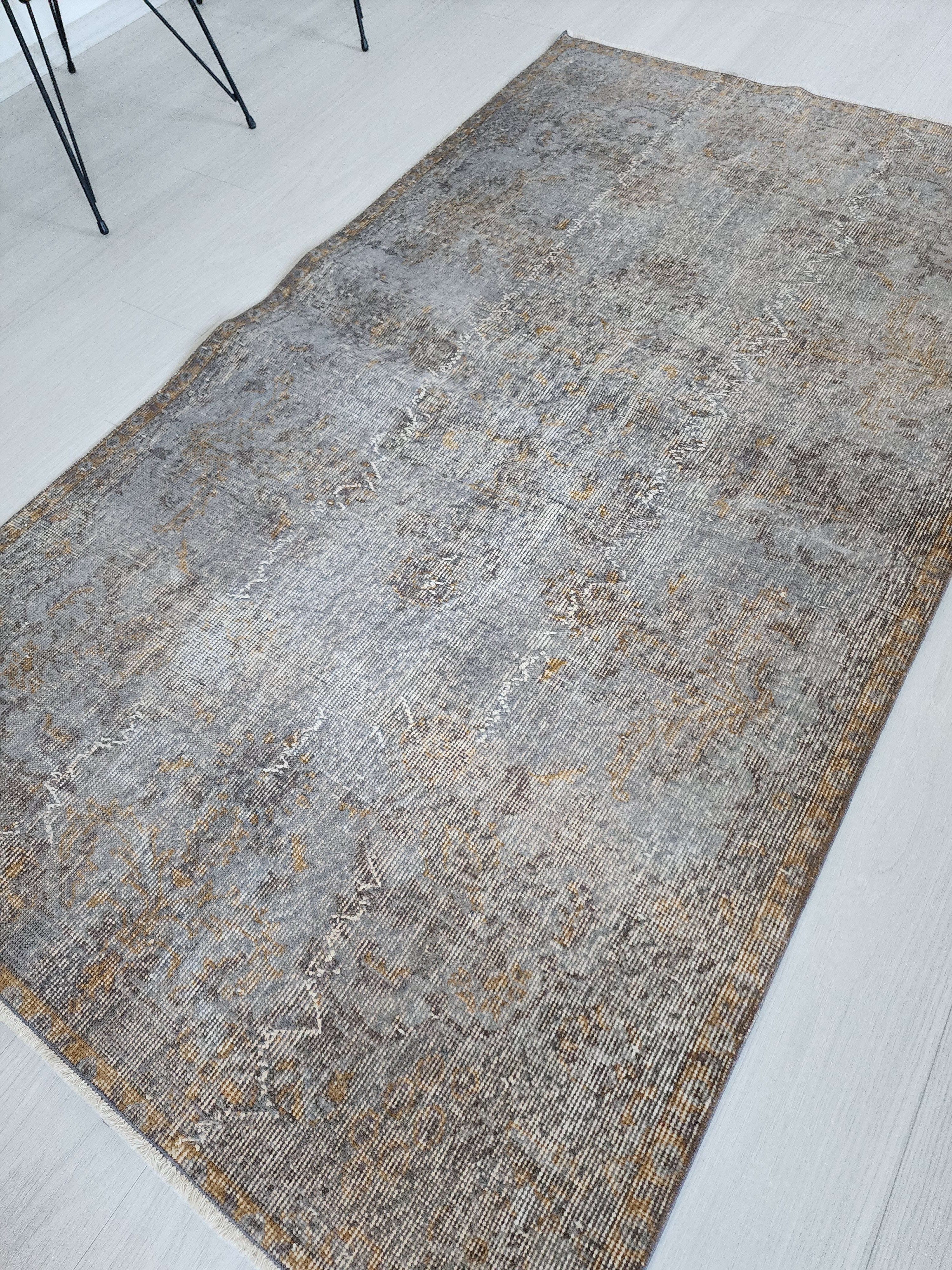 Gray Vintage Turkish Rug