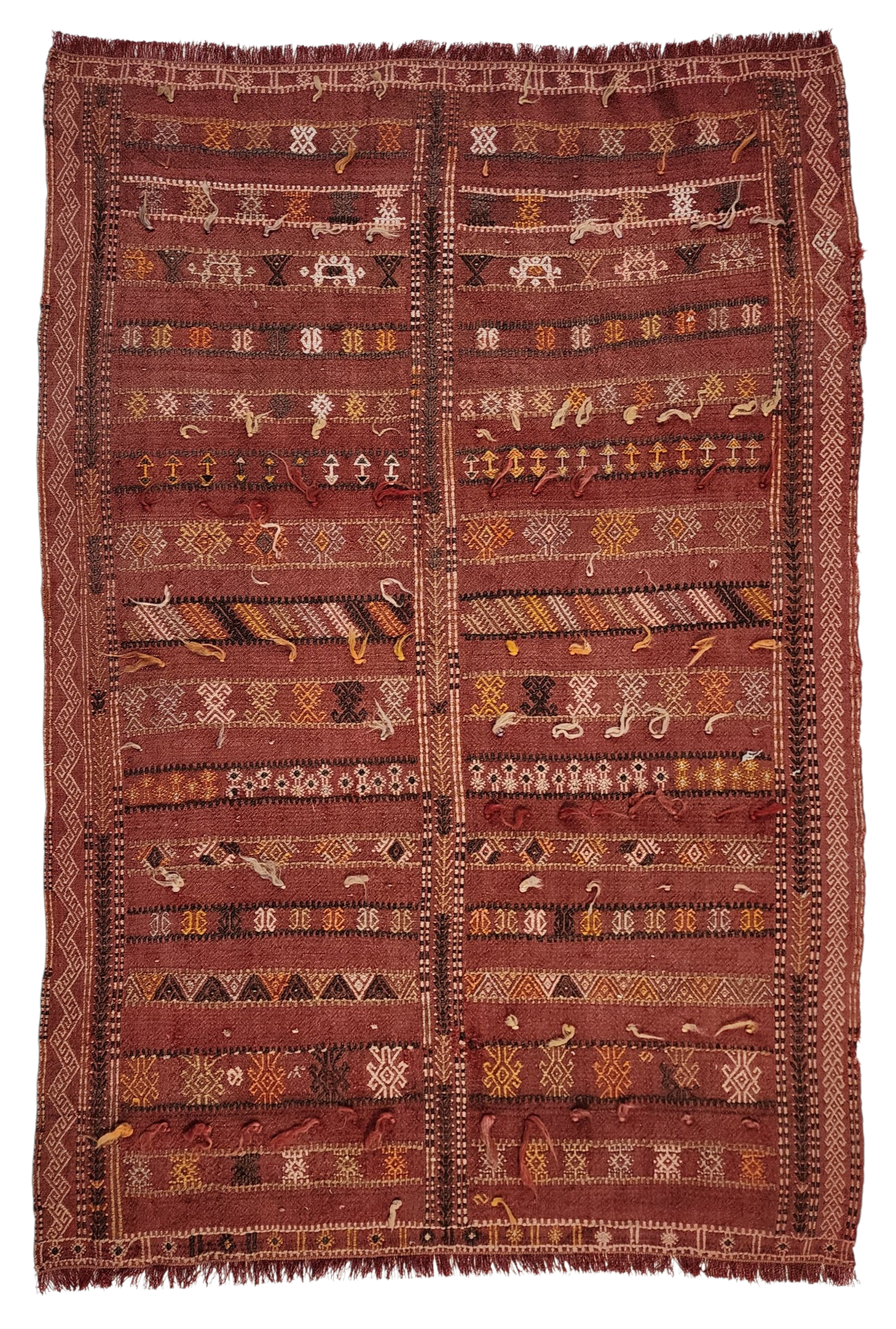 Vintage Persian Area Kilim Living Room, 5'3'' x 3'6''