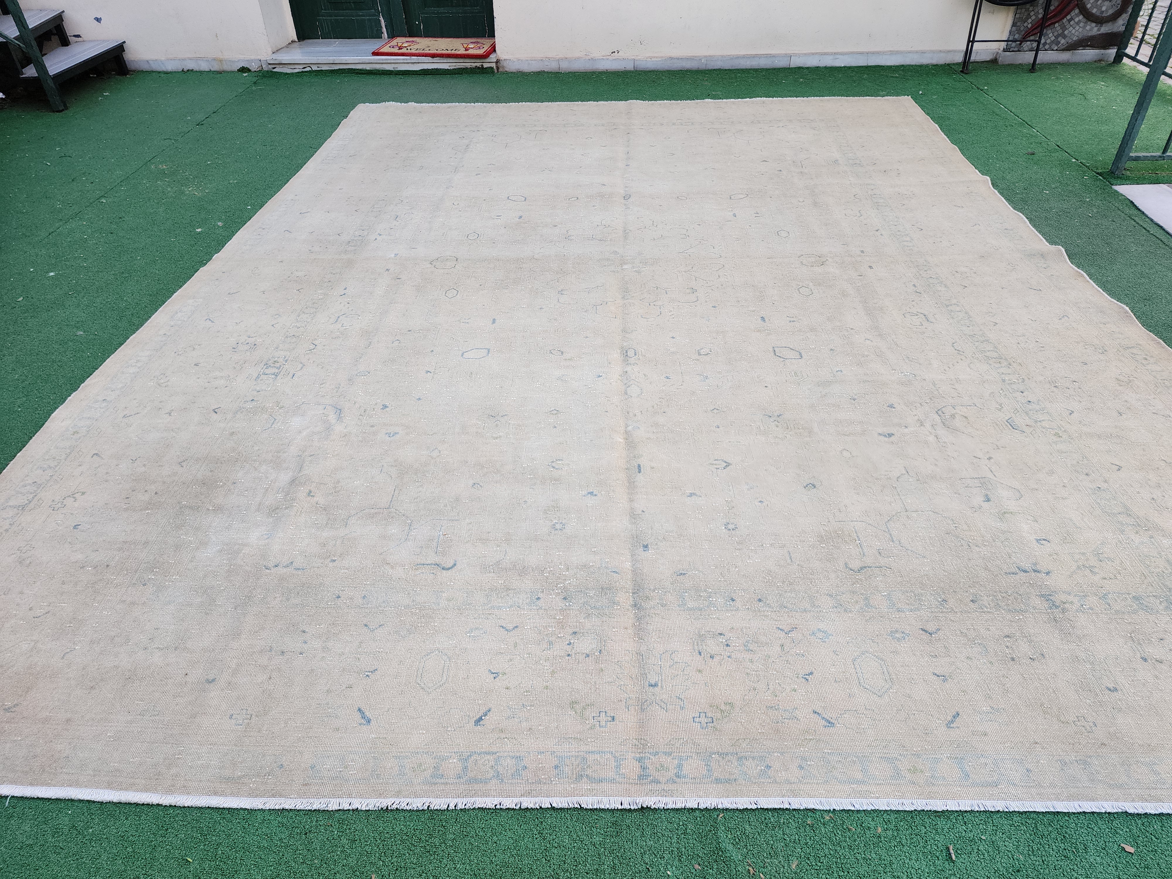 Large Persian Area Rug, Vintage Tribal Nomadic Rustic Carpet, 12'4"x9'3''