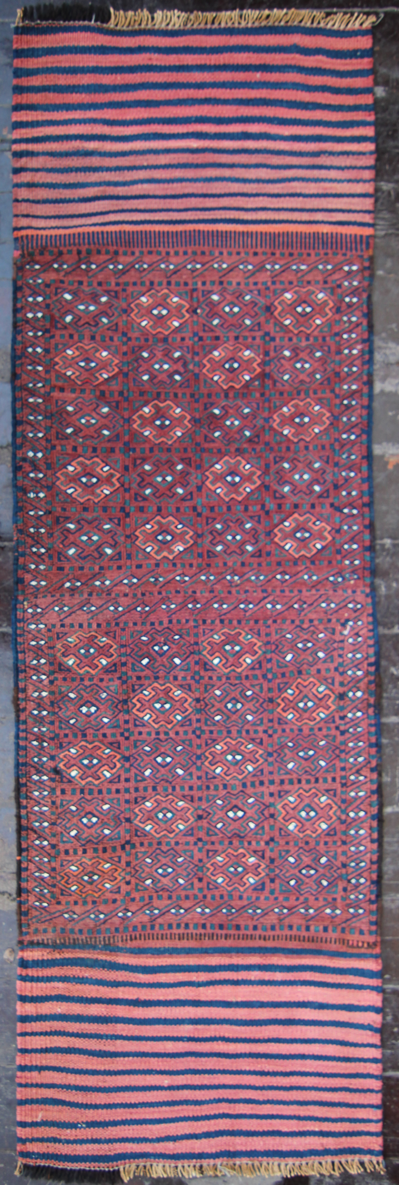 Persian Tribal Kilim Hallway Rug 6'1''x''2'' Natural Wool Boho Rustic Runner Rug