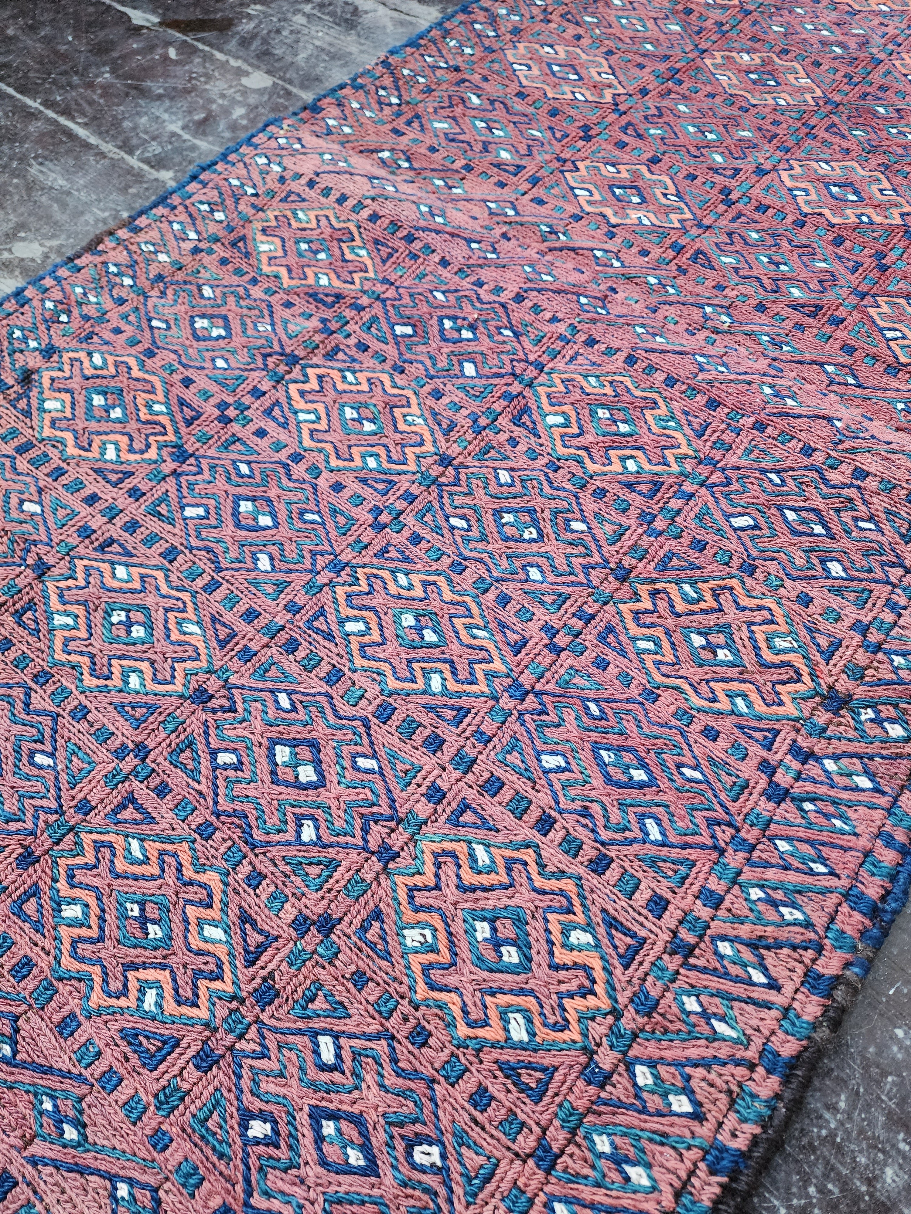vintage Kilim Wool Runner Rug — detail texture