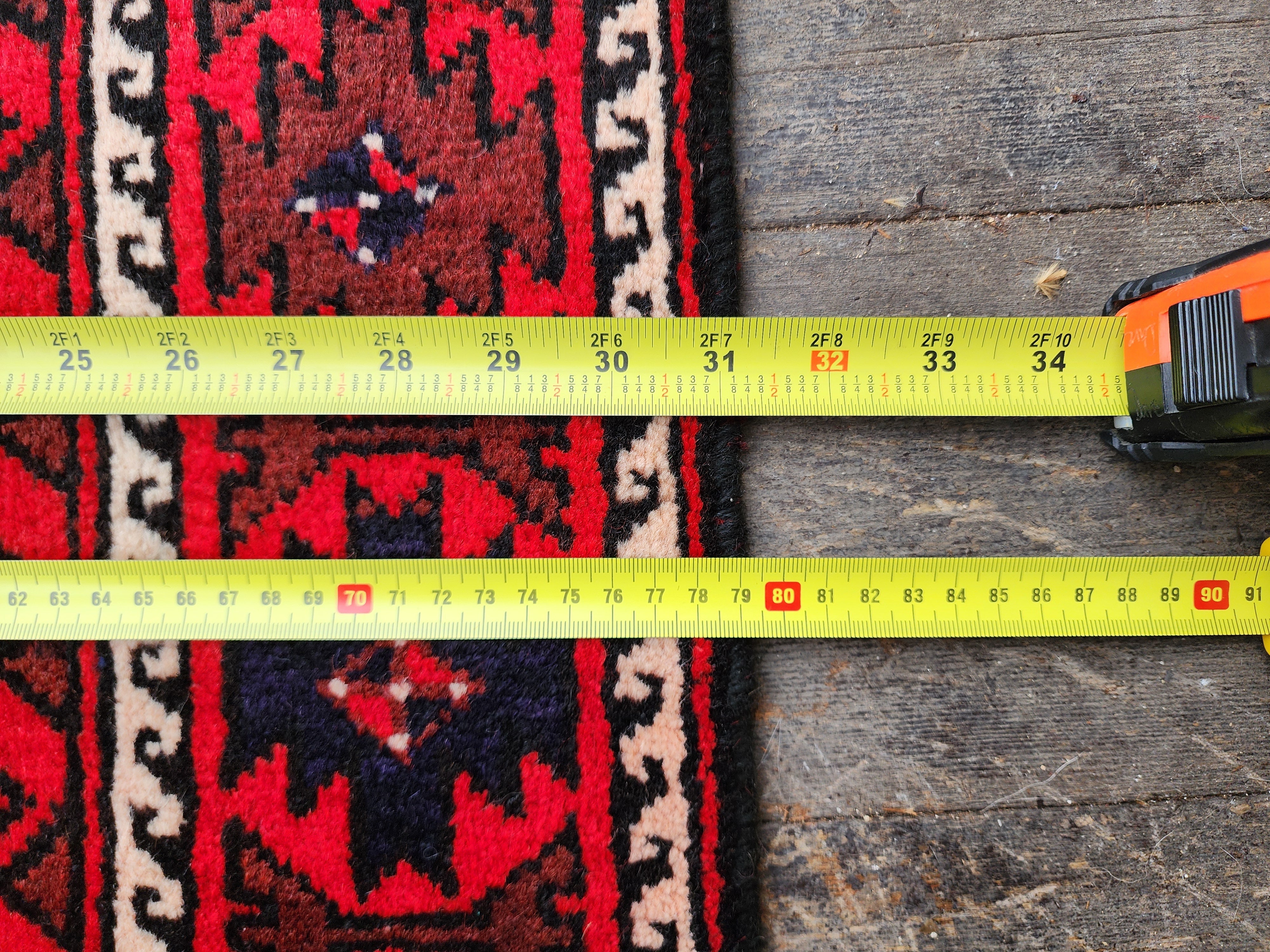 Persian Hallway Long Rug 14 x 3 ft Red and Blue Vintage Turkish Natural Wool Recycled Runner Rug, Boho Rustic Decor Antique Oriental Rug