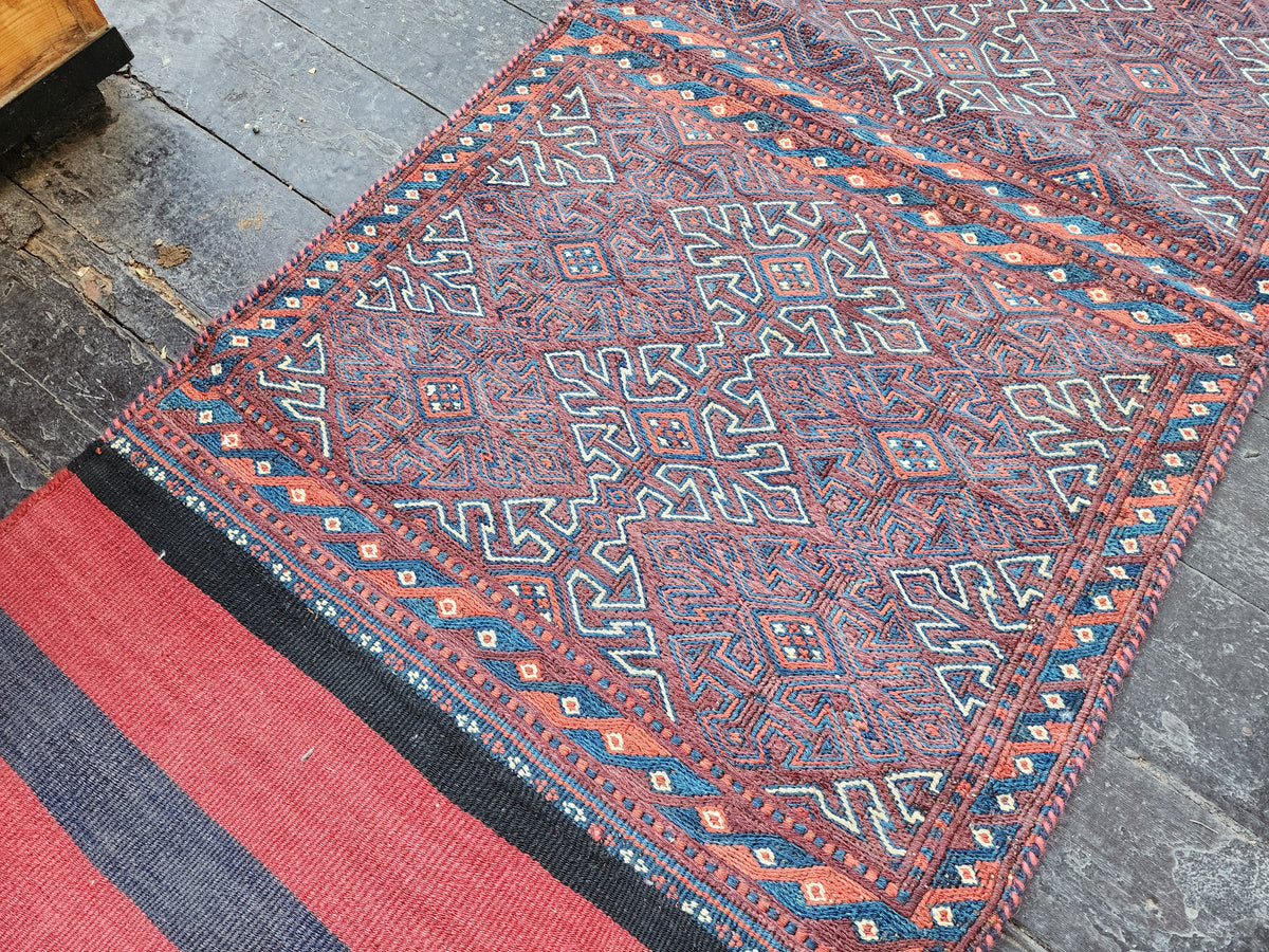 vintage Kilim Wool Runner Rug — styled view