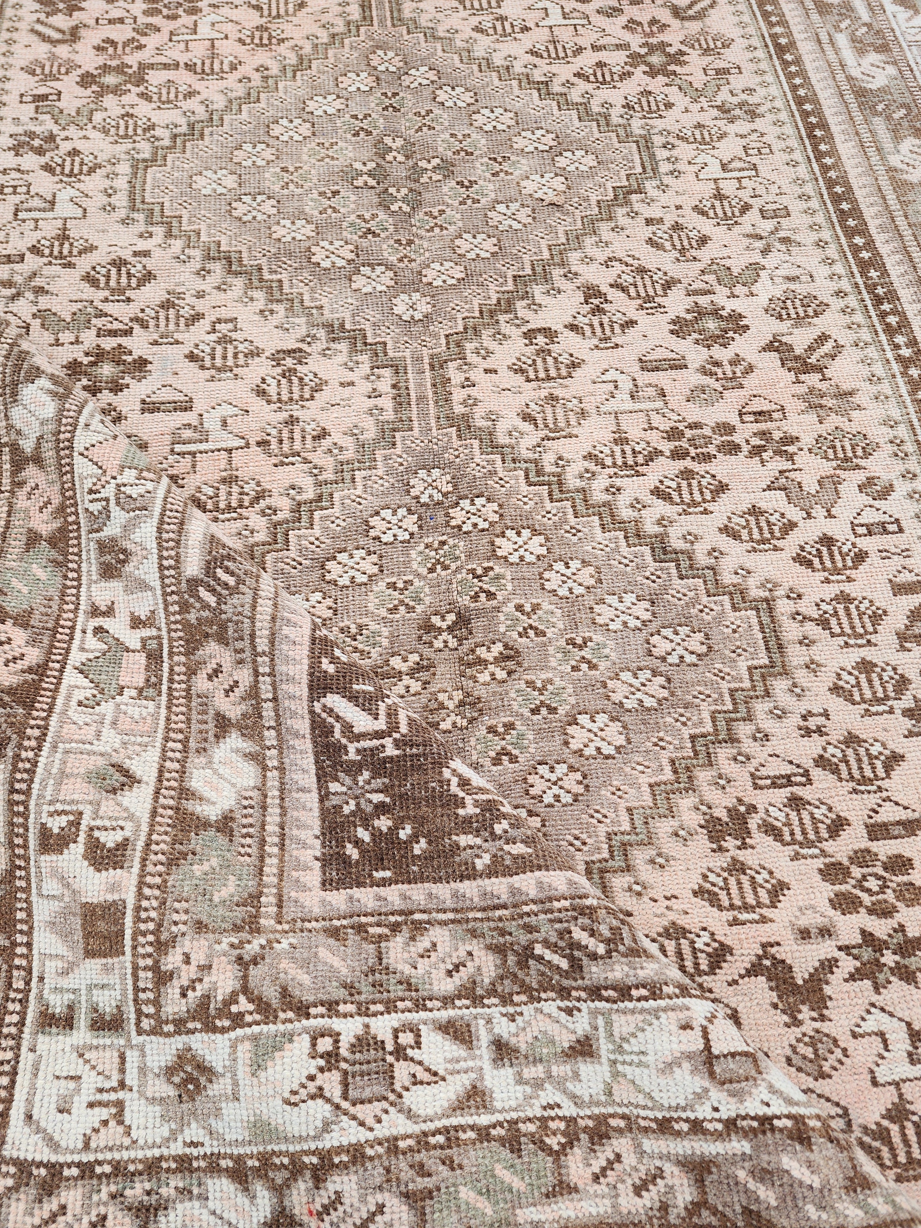 Vintage Persian Nomadic Shiraz Rug,  9 ft 6 in x 6 ft 3 in