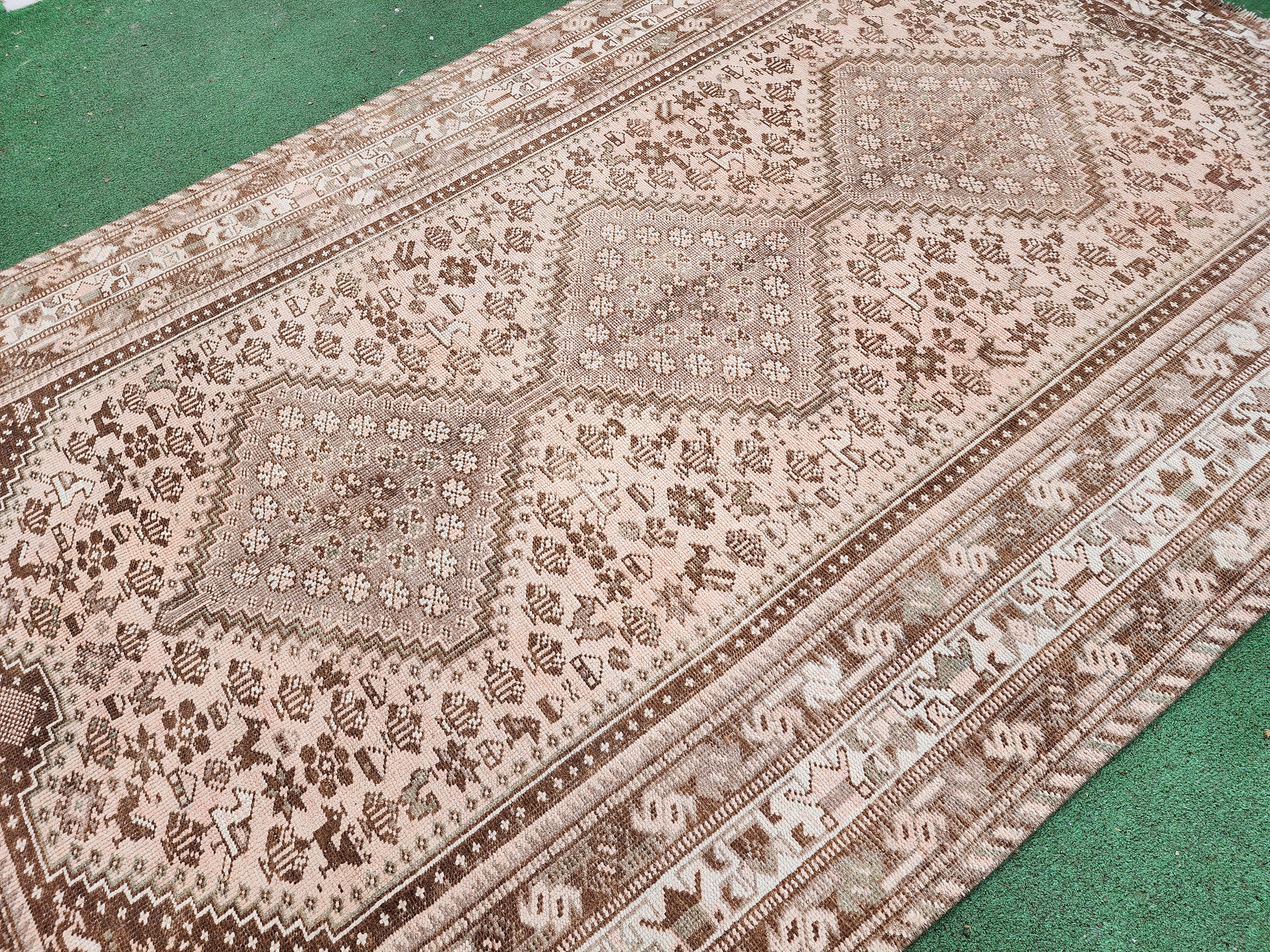 Vintage Persian Nomadic Shiraz Rug,  9 ft 6 in x 6 ft 3 in