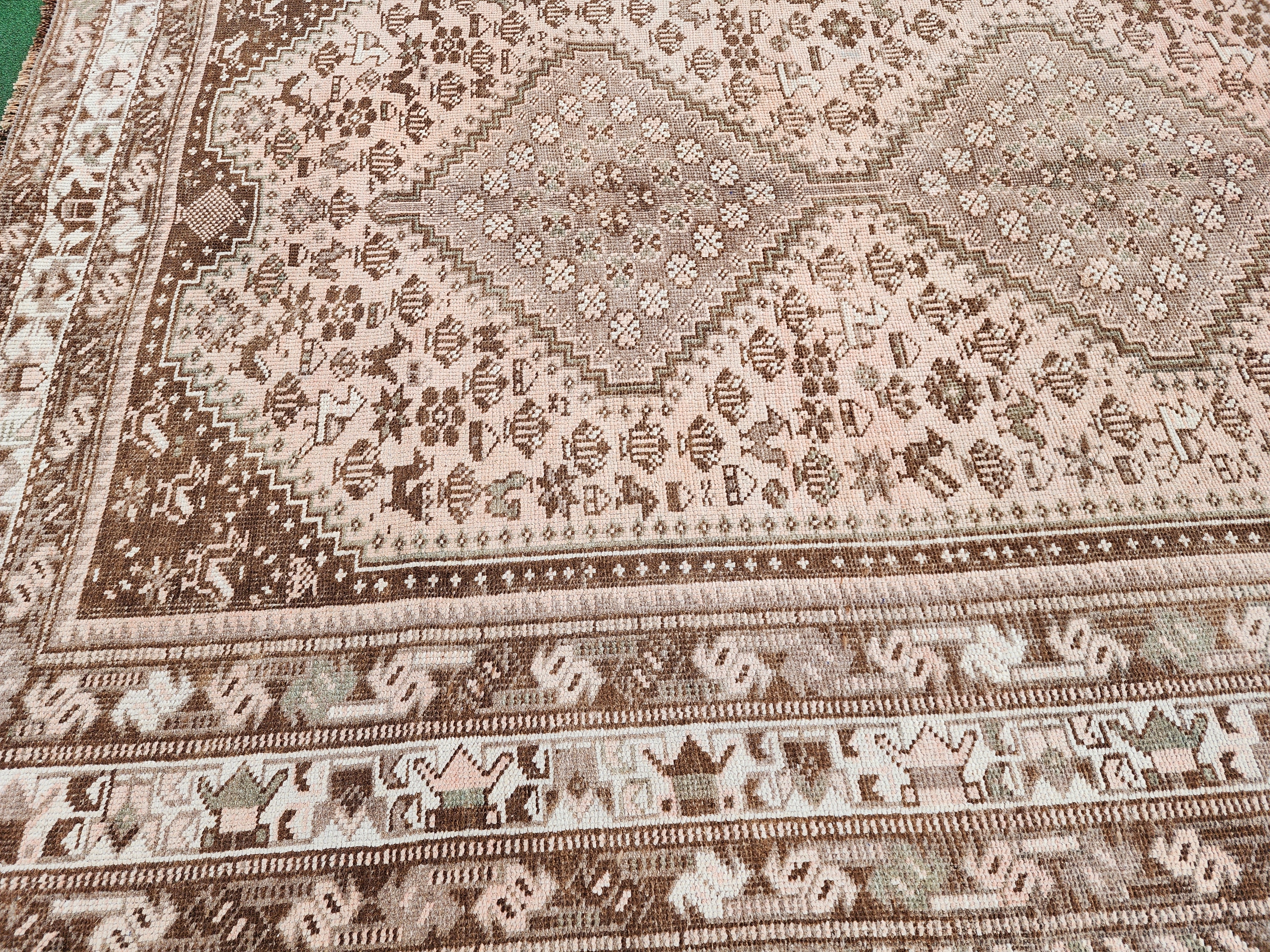 Vintage Persian Nomadic Shiraz Rug,  9 ft 6 in x 6 ft 3 in