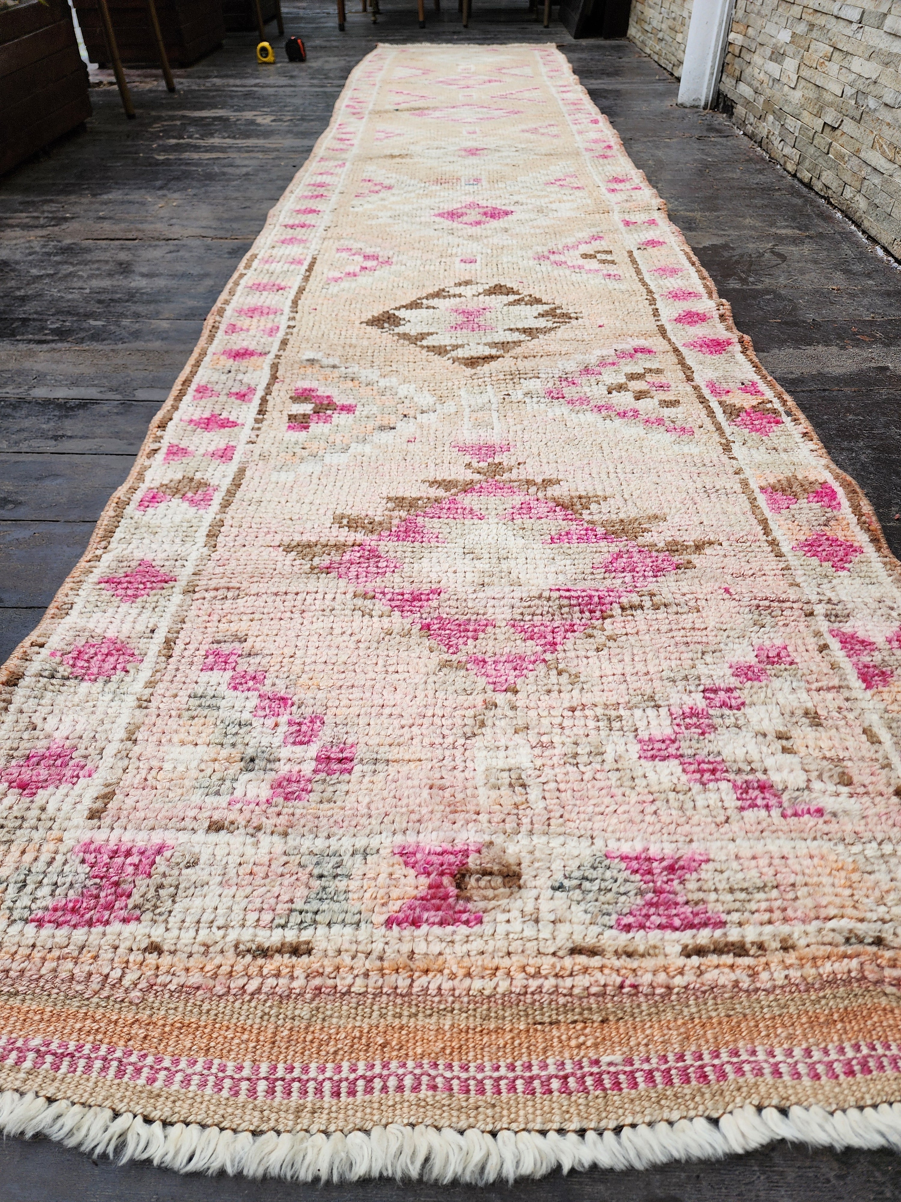 Pale Turkish Oushak Hallway Runner Rug 2'10''x14'3''