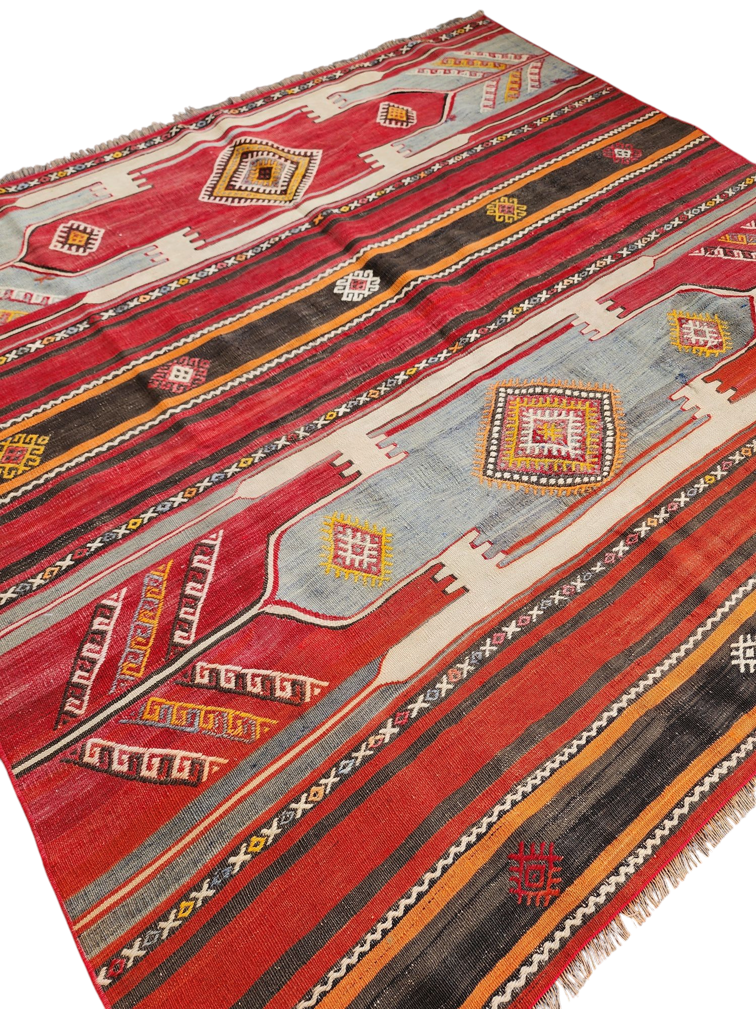 Vintage Turkish Rug, Vintage Rug, Handwoven Natural Wool Tribal Nomadic Rug, Vintage Retro Persian Rug, Boho Rustic Home Decor 4'8''x4'5''