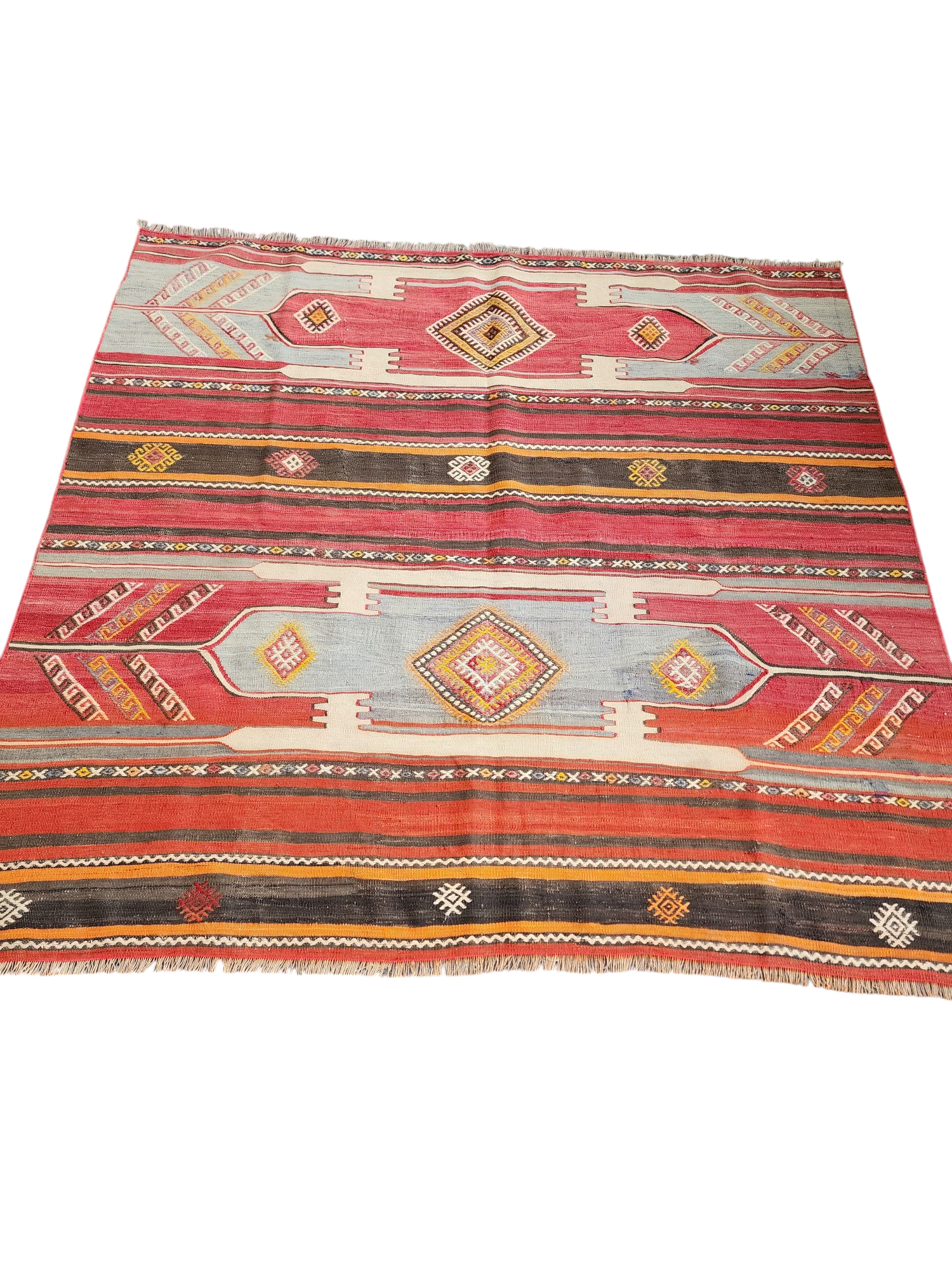 Vintage Turkish Rug, Vintage Rug, Handwoven Natural Wool Tribal Nomadic Rug, Vintage Retro Persian Rug, Boho Rustic Home Decor 4'8''x4'5''