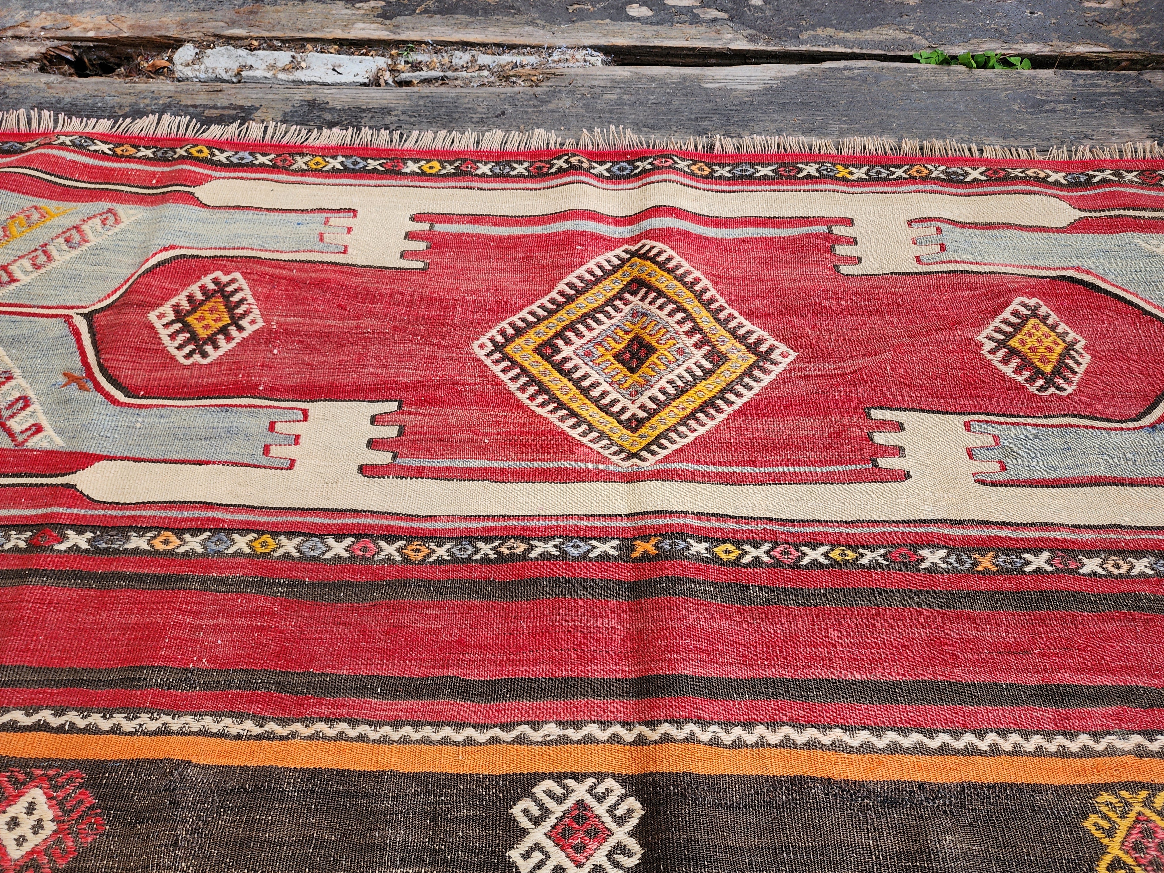 Vintage Turkish Rug, Vintage Rug, Handwoven Natural Wool Tribal Nomadic Rug, Vintage Retro Persian Rug, Boho Rustic Home Decor 4'8''x4'5''